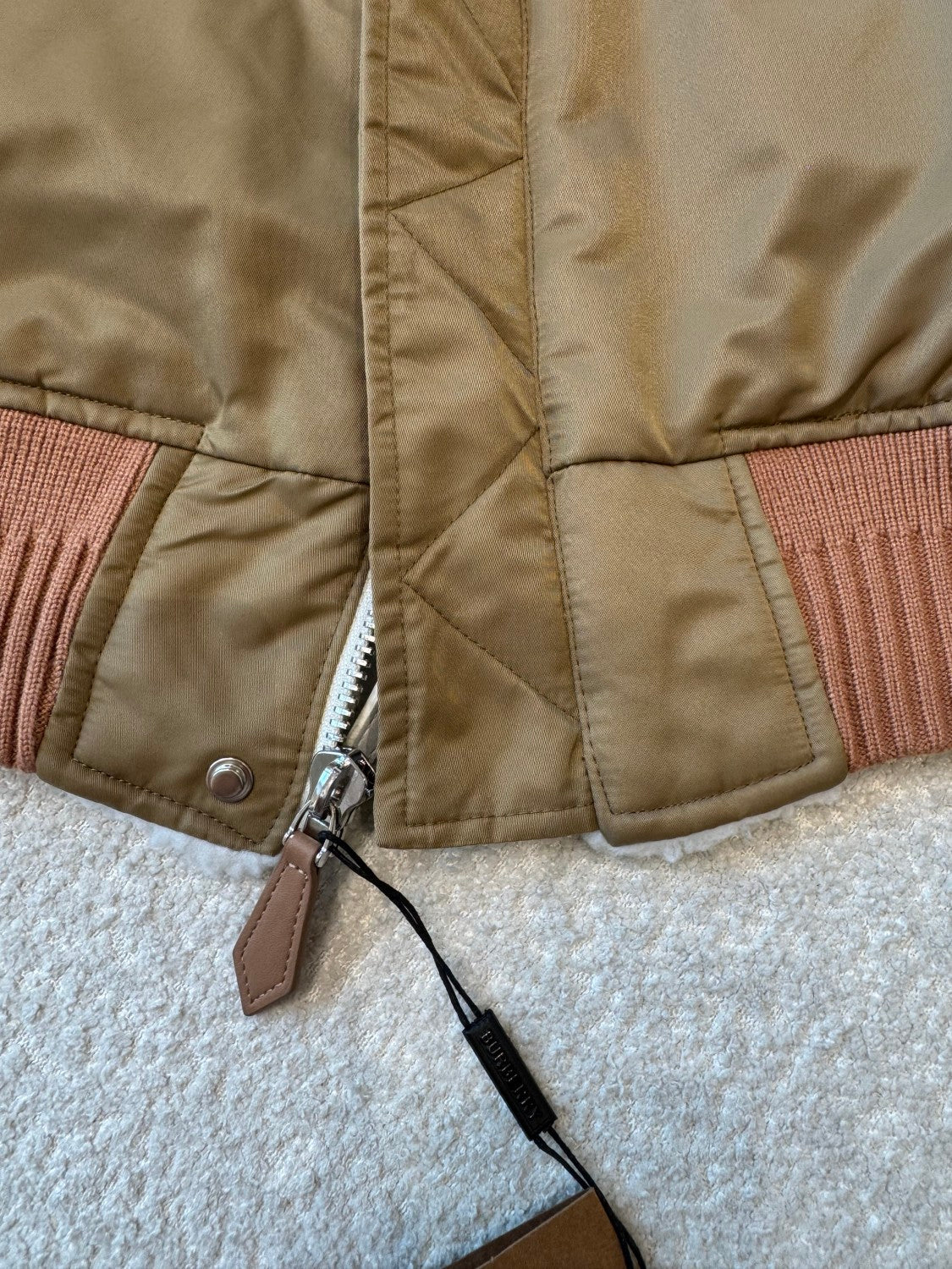 Burberry Men's Winter Fashion Casual Baseball Collar Zipper Shearling Reversible Jacket #78835