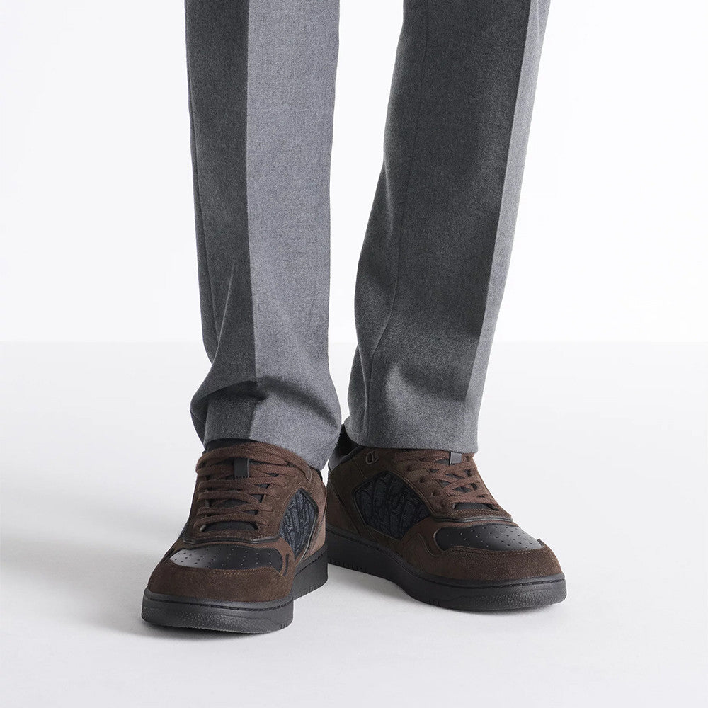DIOR Leather B27 Uptown Low-Top Sneaker Grained Calfskin with Dior Gray Dior Gravity #335542