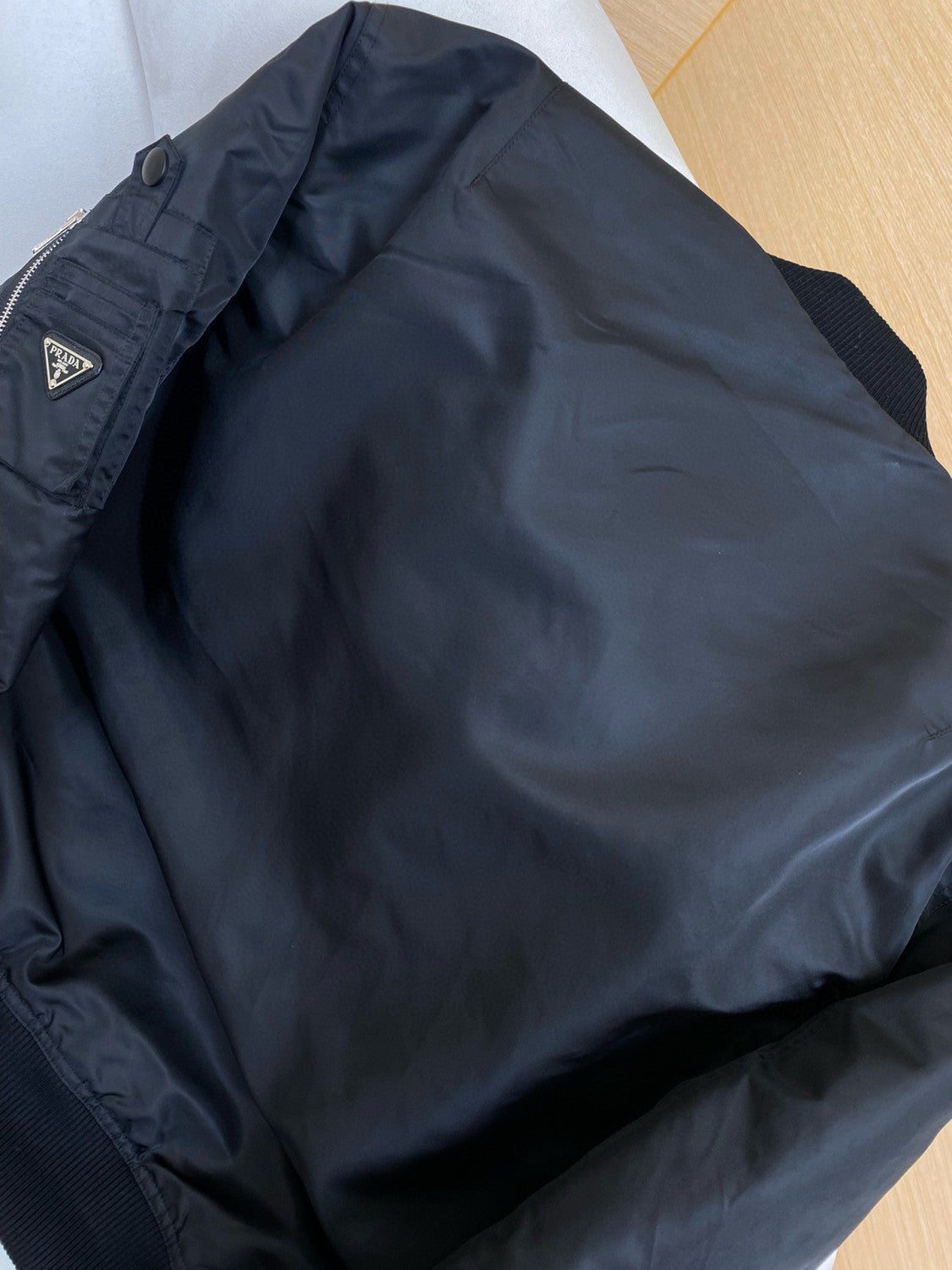 Prada Men's Fall And Winter Recycled Nylon Fabric Zipper Long Sleeve Jacket #75271
