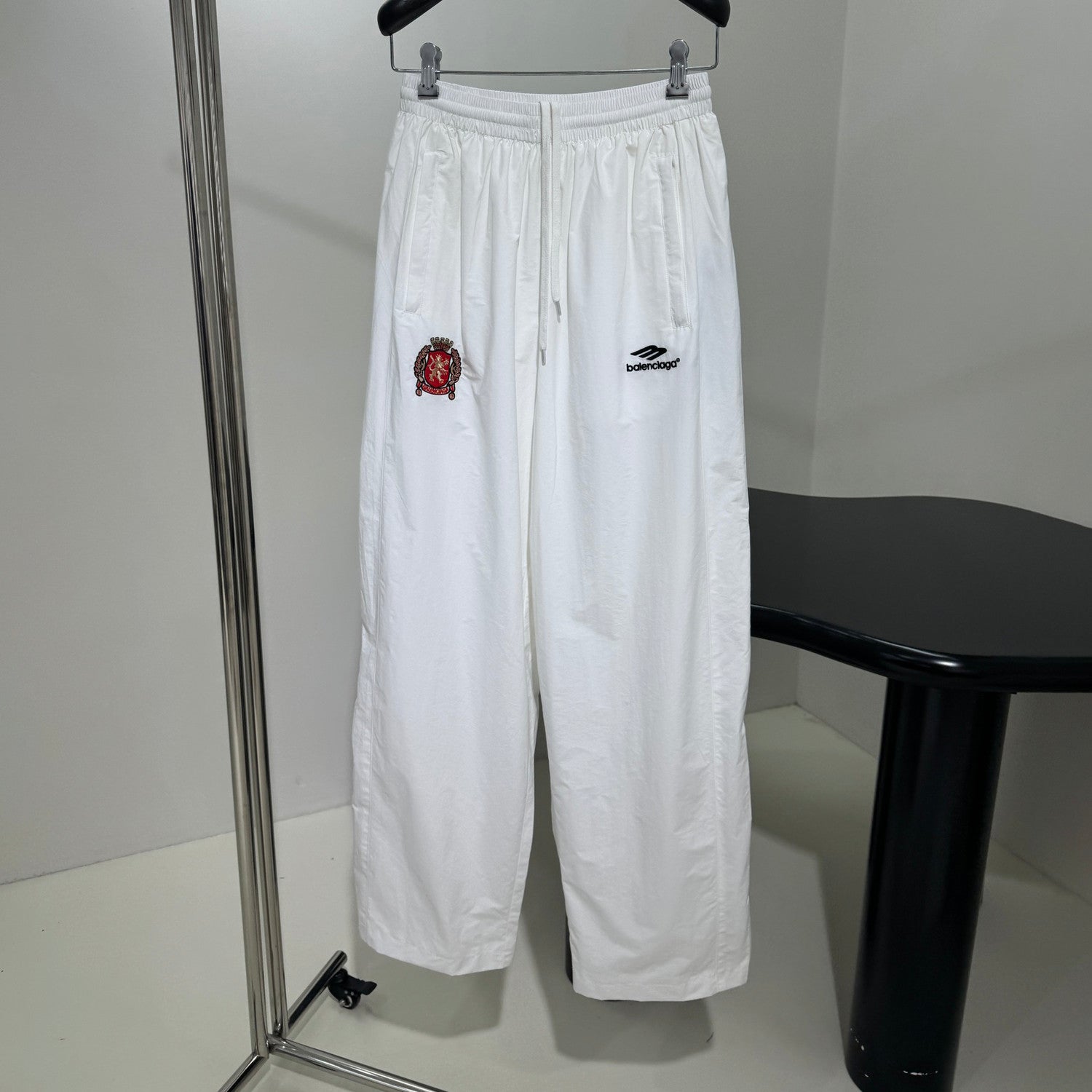 Balenciaga Paris Soccer Tracksuit Men's Spring/Autumn Solid Color Tech Poplin Zipper Long Sleeve Jacket Casual Drawstring Pants Set Suit #77747