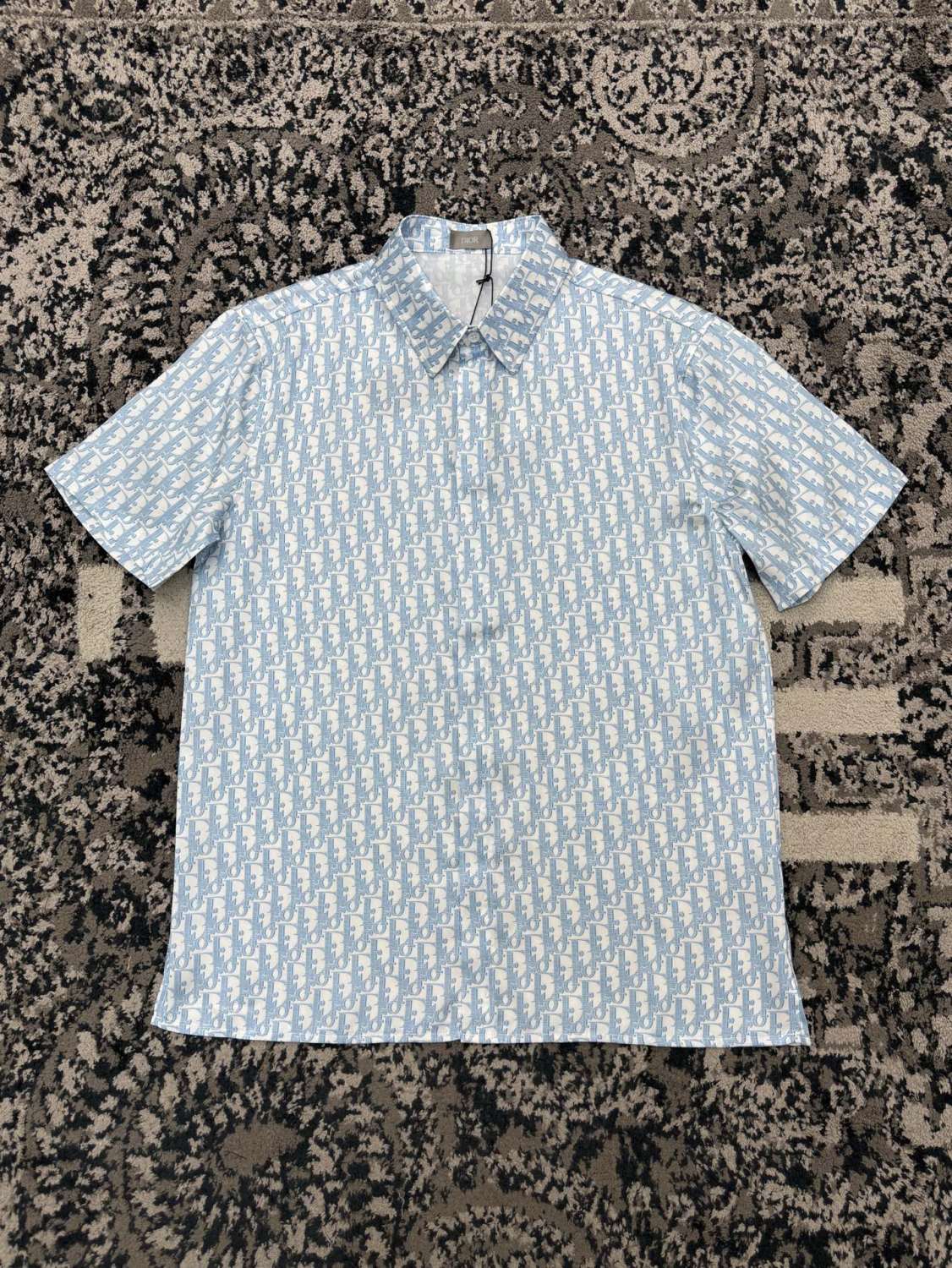 Dior Men's Summer Solid Color Letter Printed Single Breasted Short Sleeve Shirt Shorts Set Suit #76284