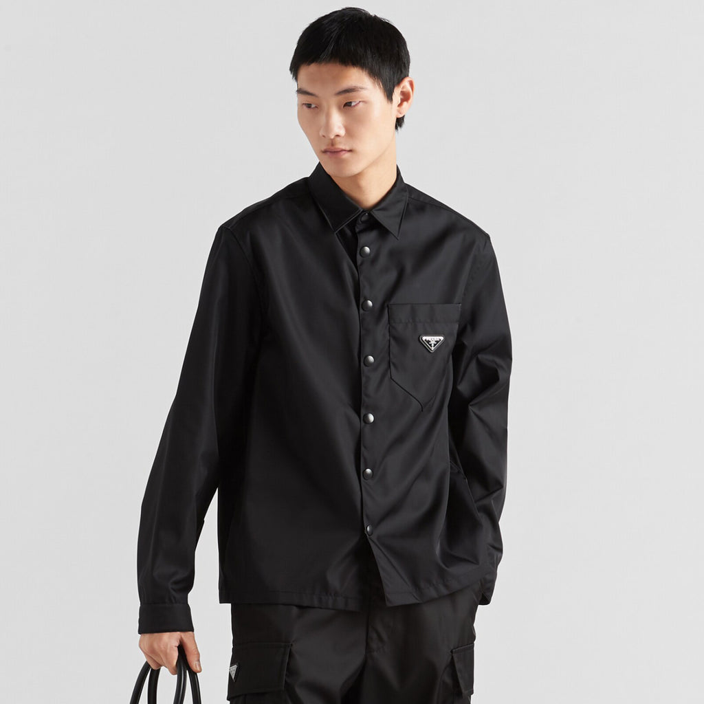 Prada Men's Spring And Fall Triangle Label Nylon Single breasted Long sleeved Shirt Jacket #72495