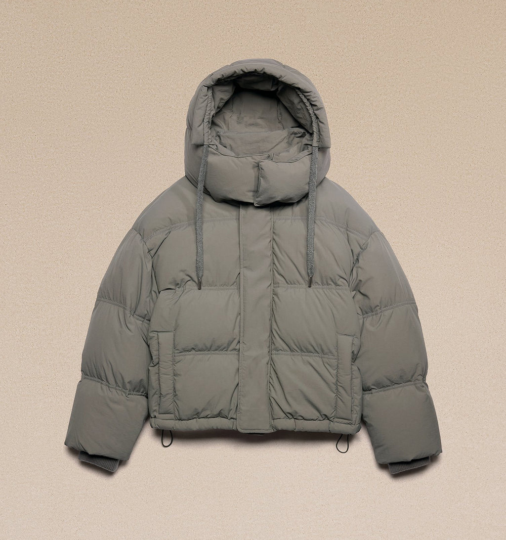 Ami Men's Autumn And Winter Solid Color Loose Zippered Drawstring Hooded Casual Alexandre Mattiussi Down Jacket #98311