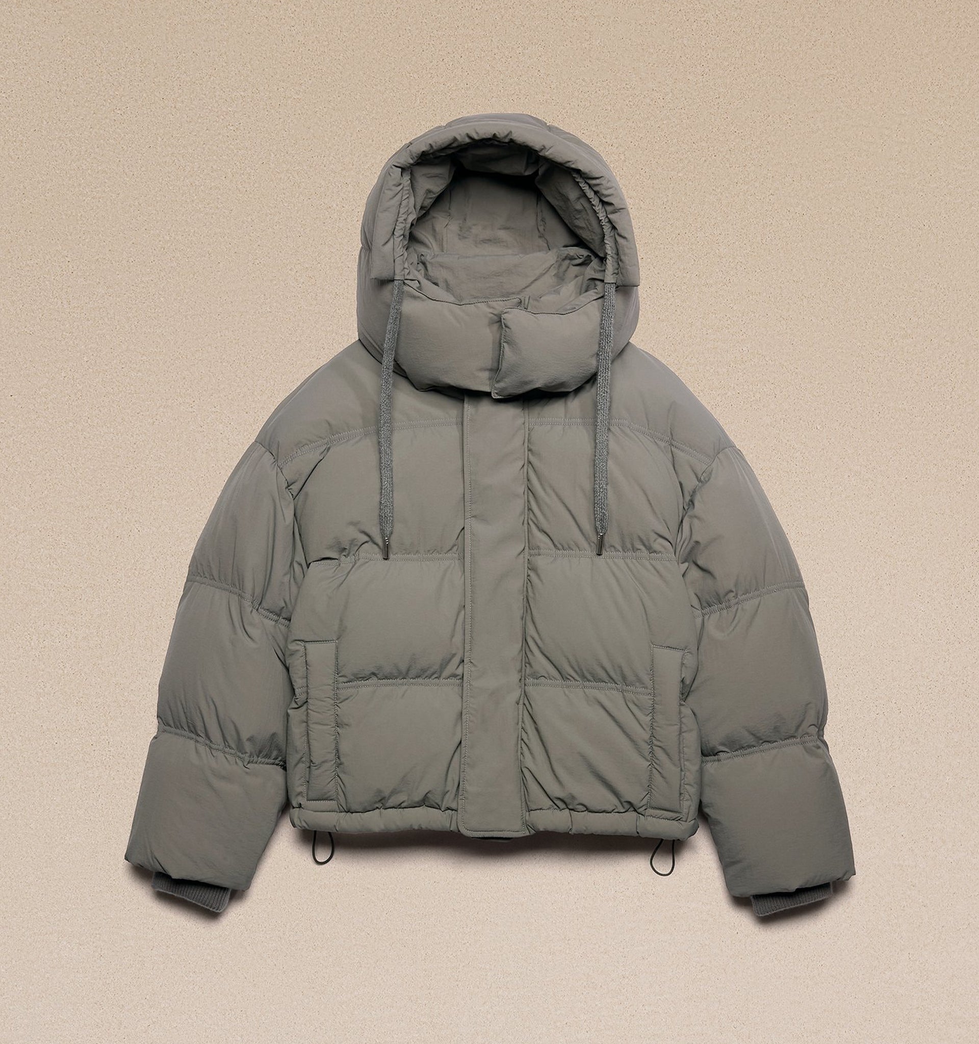 Ami Men's Autumn And Winter Solid Color Loose Zippered Drawstring Hooded Casual Alexandre Mattiussi Down Jacket #98311