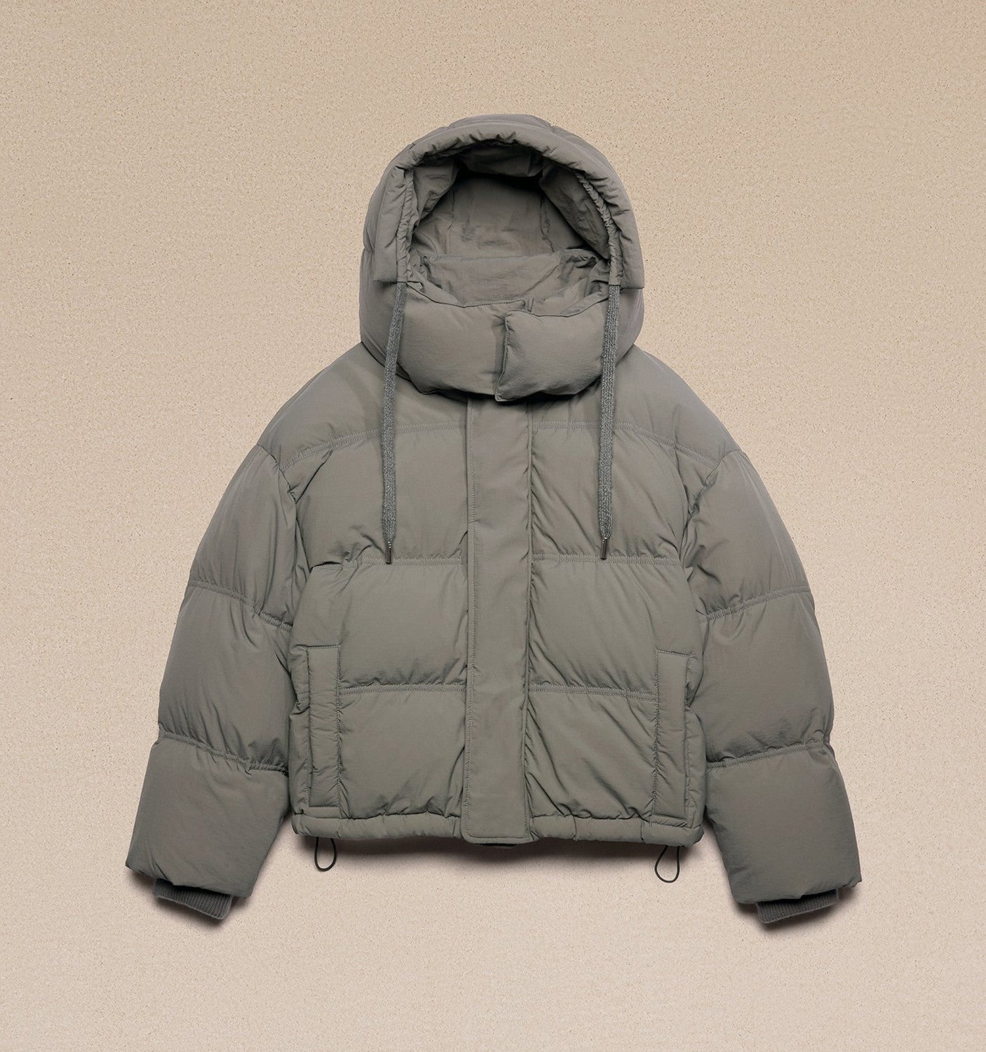 Ami Men's Autumn And Winter Solid Color Loose Zippered Drawstring Hooded Casual Alexandre Mattiussi Down Jacket #98311