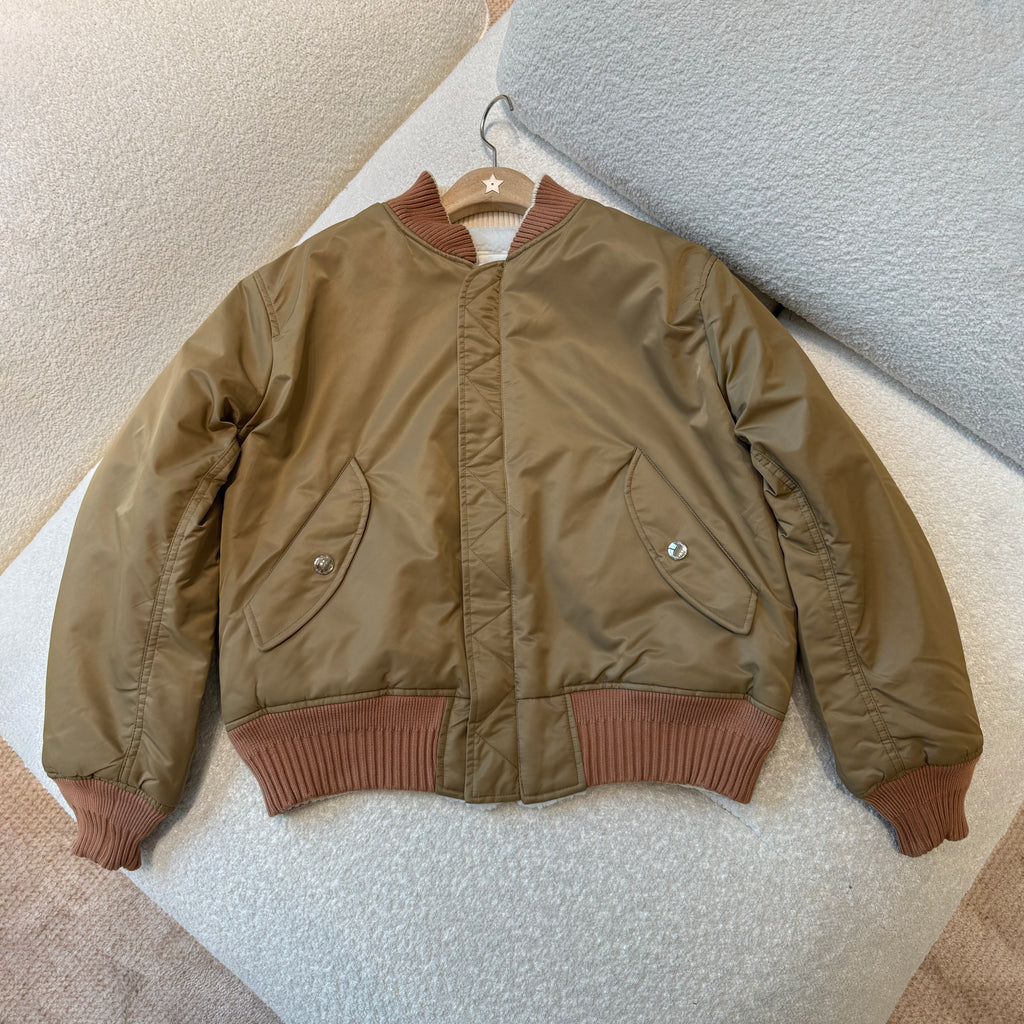 Burberry Men's Winter Fashion Casual Baseball Collar Zipper Shearling Reversible Jacket #78835