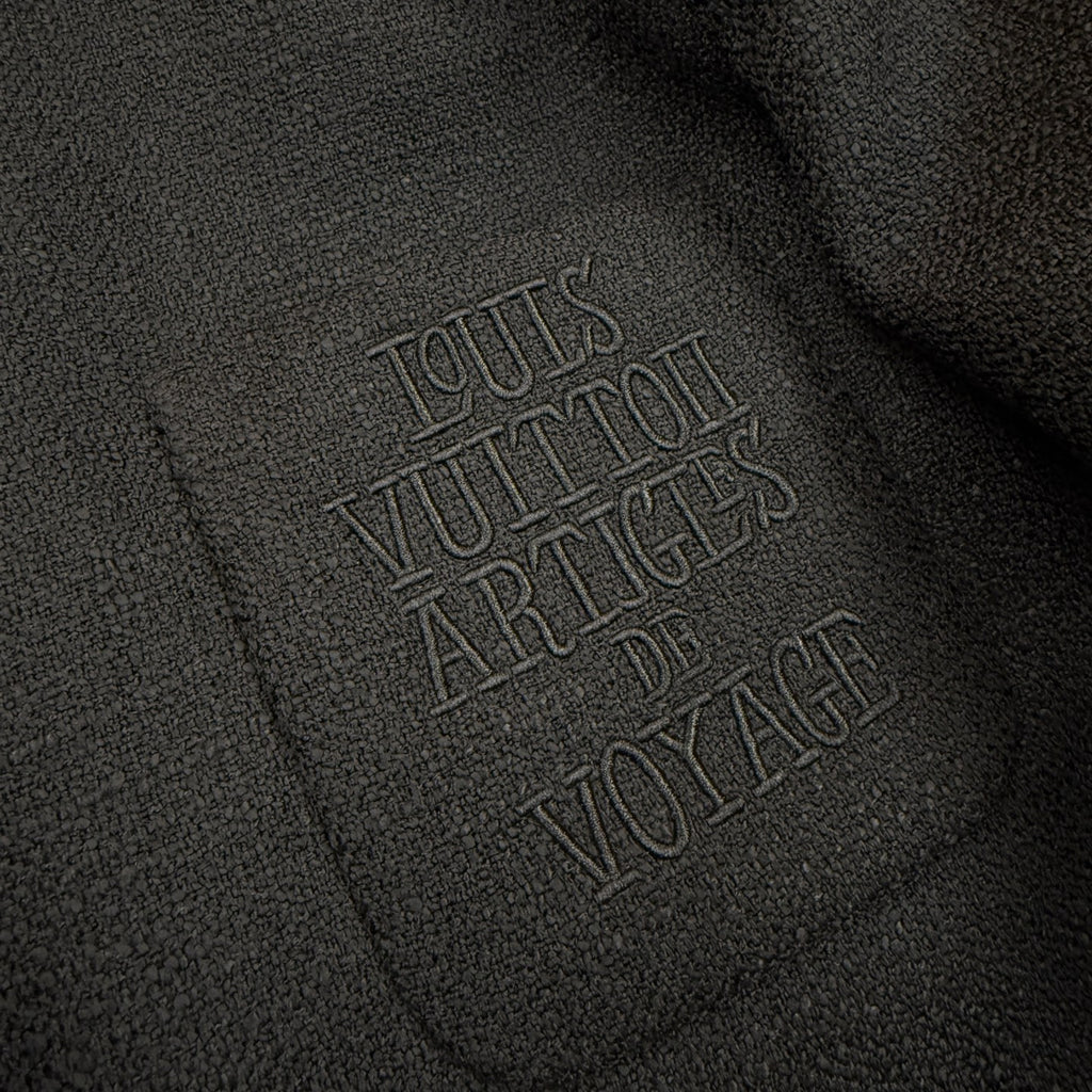 Louis Vuitton Men's Spring/Fall Solid Color Classic Casual Cotton Letter Embroidered Logo Collarless Single Breasted Long Sleeved Jacket #78269