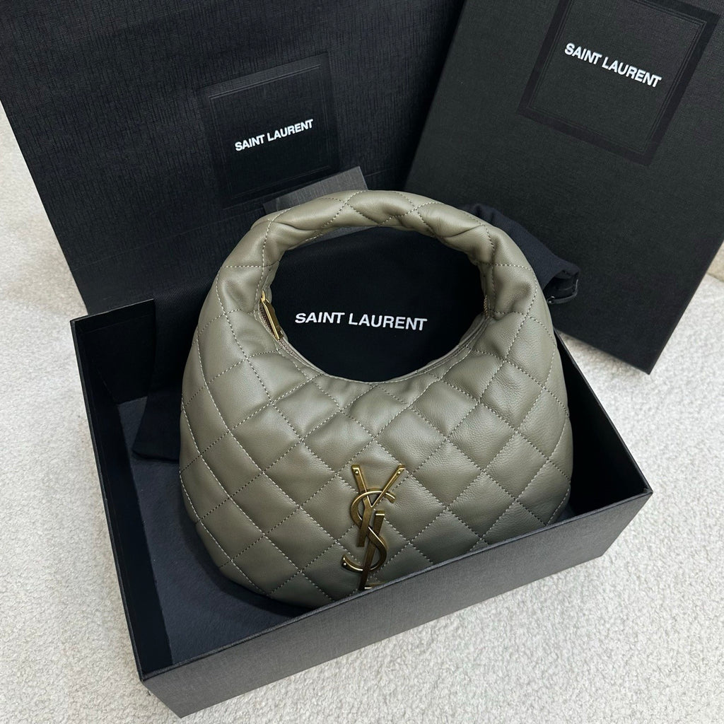 Saint Laurent ICARINO Quilted Nappa Leather Handbag ROSÉ Same Style Half-Moon Bag #332811