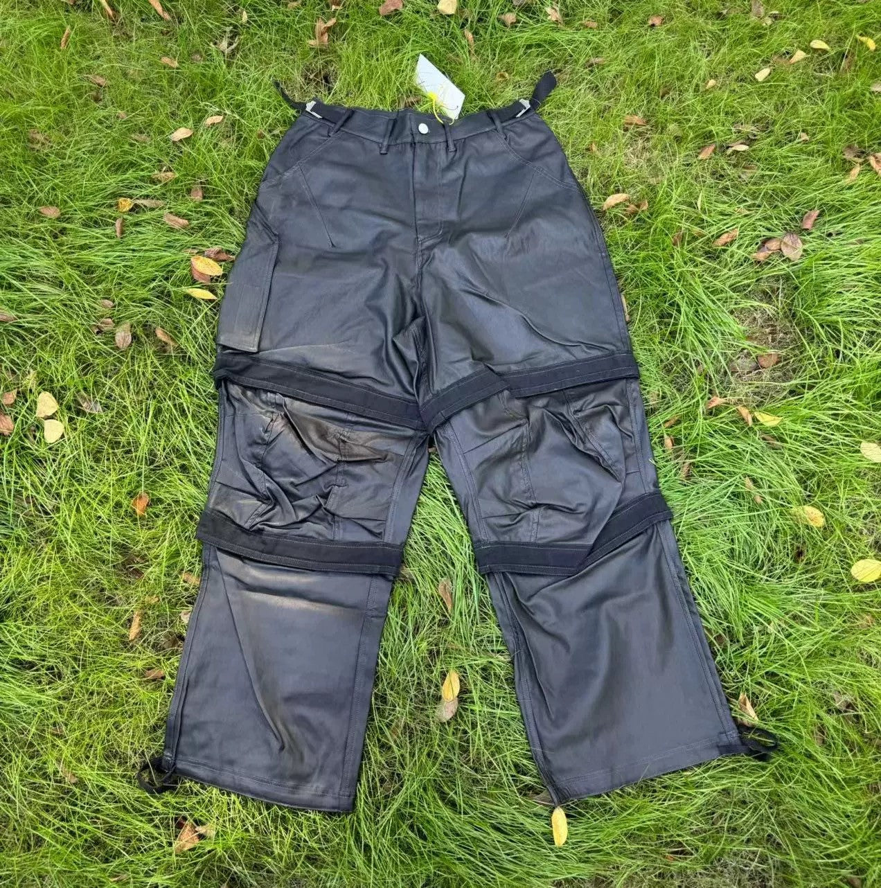 Far archive Men's Far Solid Color Paratrooper Pants Zipper Casual Multi-Pocket Loose Fit Work Pants Ngvp #7741
