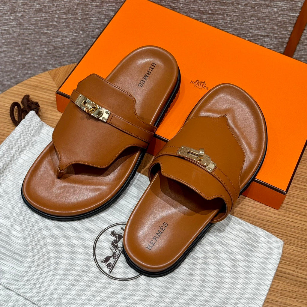 Hermes Men Women Spring Summer Autumn Empire Slippers Solid Color Suede Rubber Bottom Comfortable Casual Flat Sandals Shoes #81196