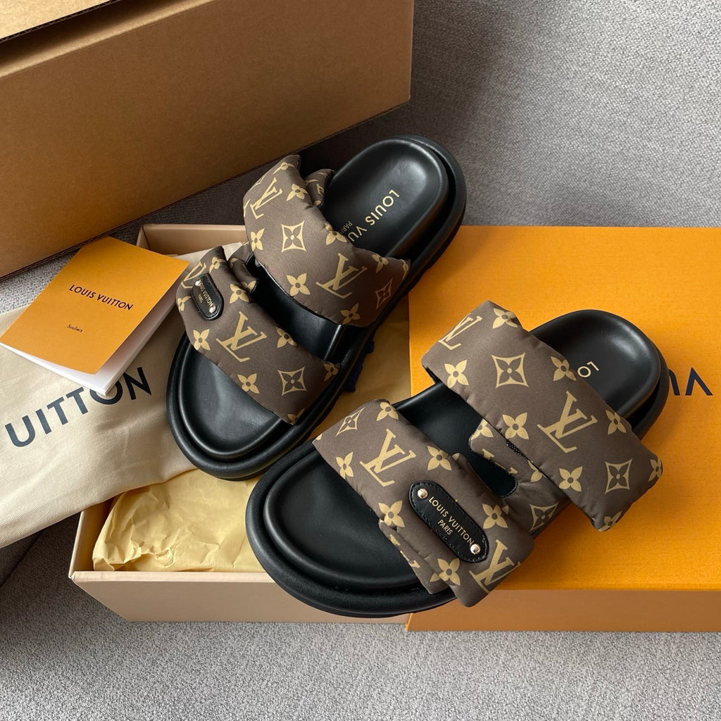 Louis Vuitton LV Pool Pillow Comfort Women's Summer Solid Color Letter Print Slippers Shoes #77247