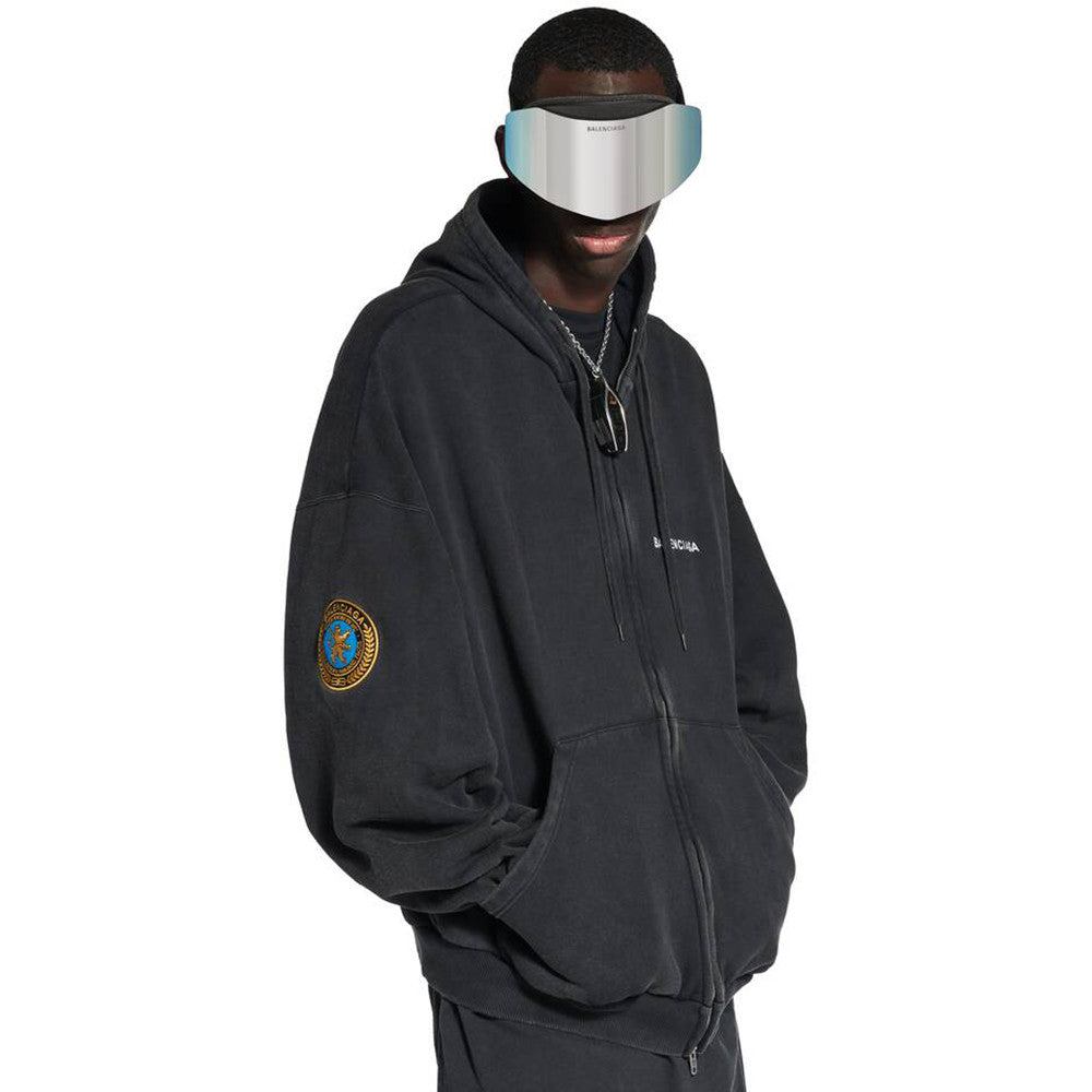 Balenciaga 25FW Hooded Zippered Short Jacket With Emblem Armband #333178