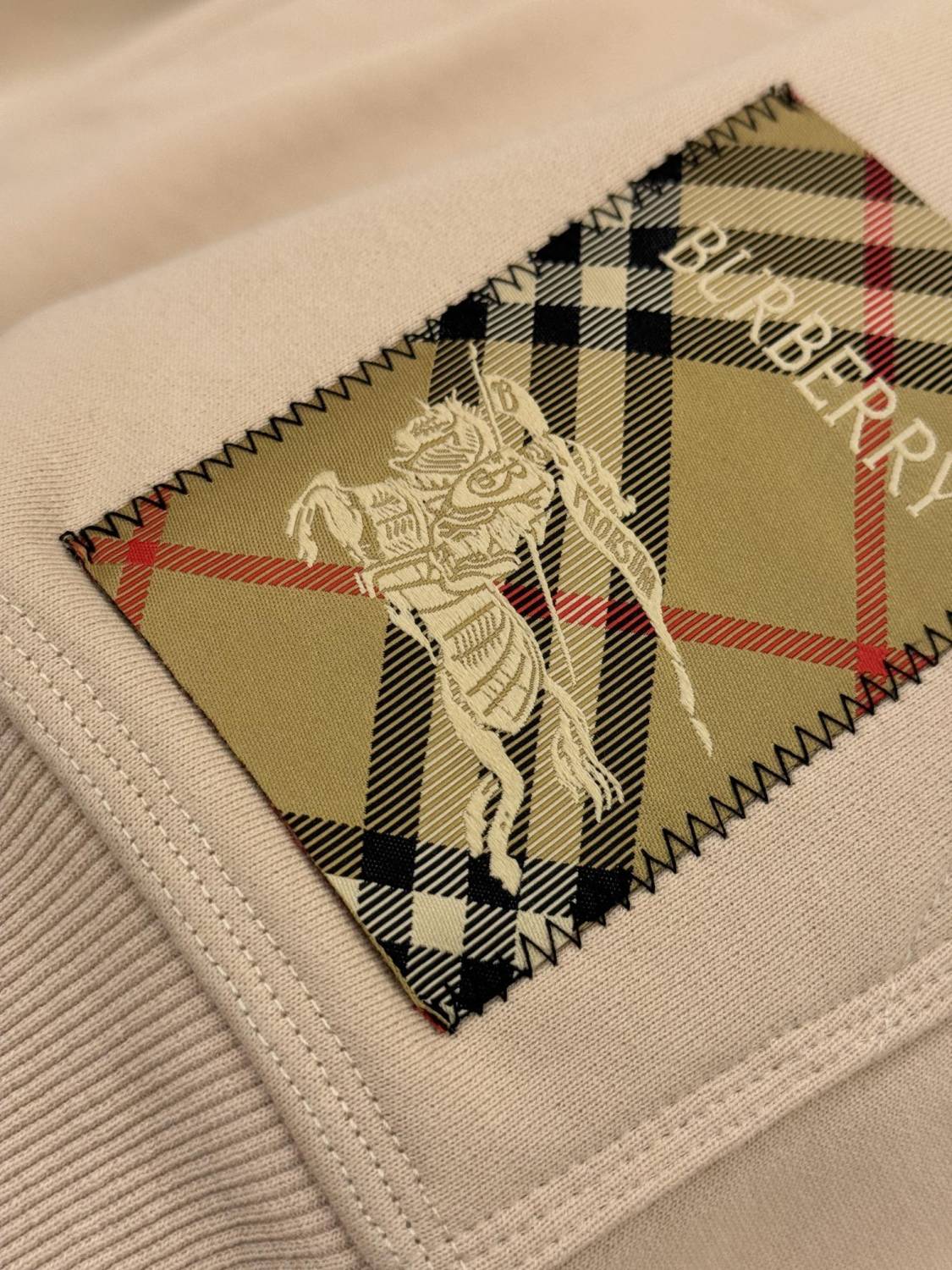 Burberry Men's Spring and Autumn Solid Color Plaid Pocket Loose Hooded Long Sleeve Sweatshirt #74743