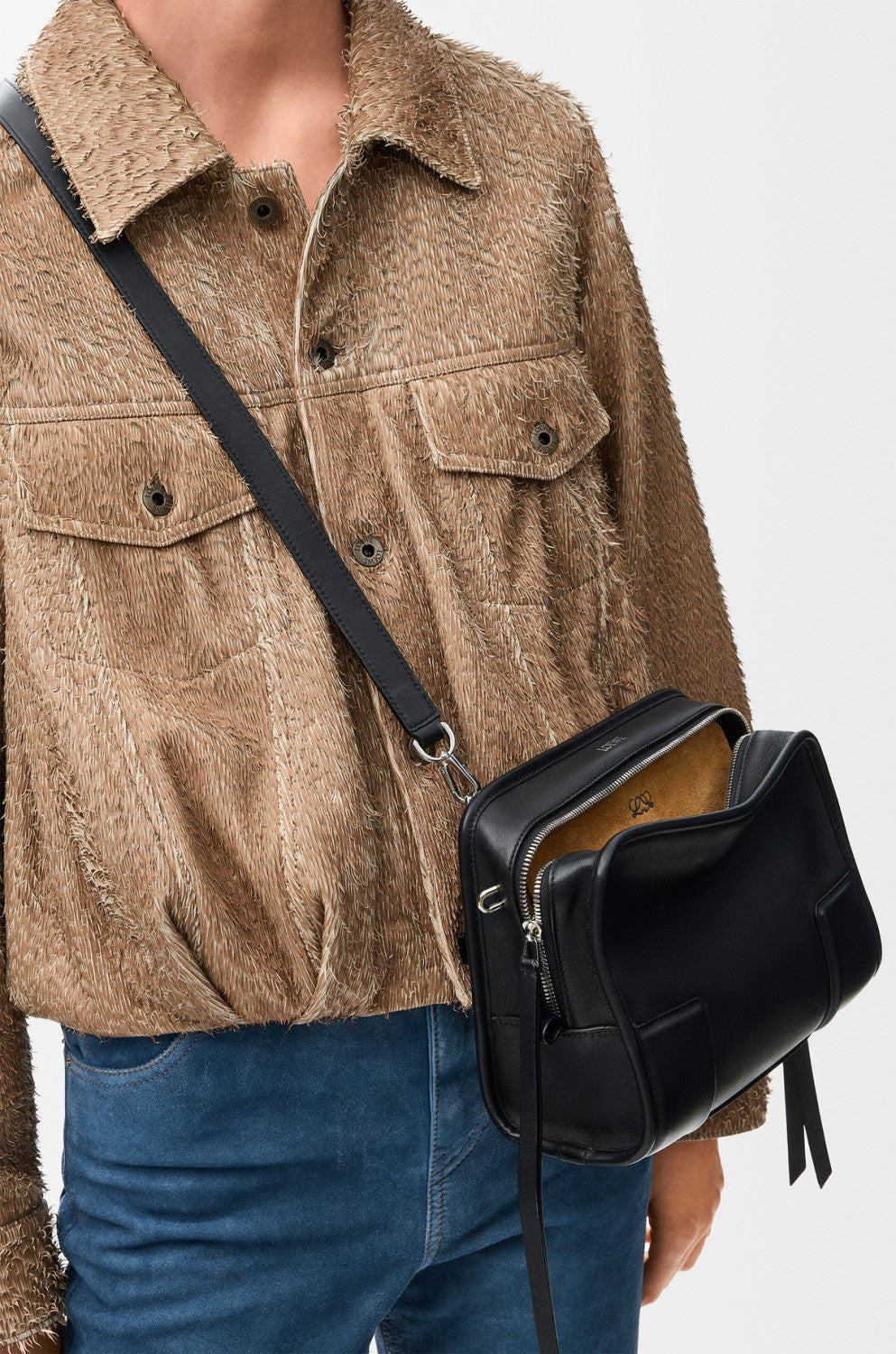 Loewe Small Amazona Handbag Shoulder Bag Crossbody Bag Minimalist Two-tone Suede Handbag Small Square Bag A039as0x02 #82973A
