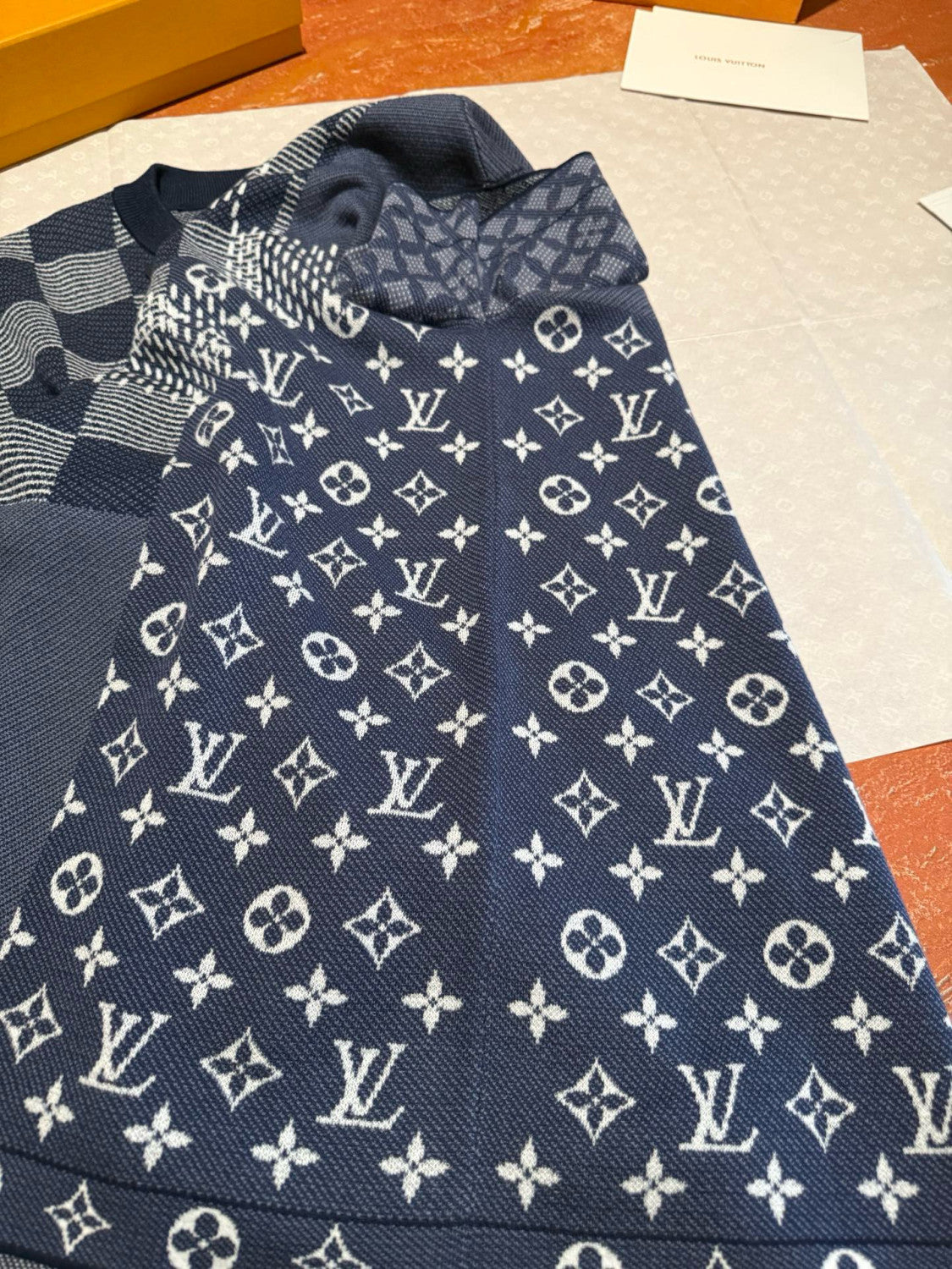 Louis Vuitton x Men's Letter Print Plaid Knit Summer Crew Neck Short Sleeve Solid Color T-Shirt #81354