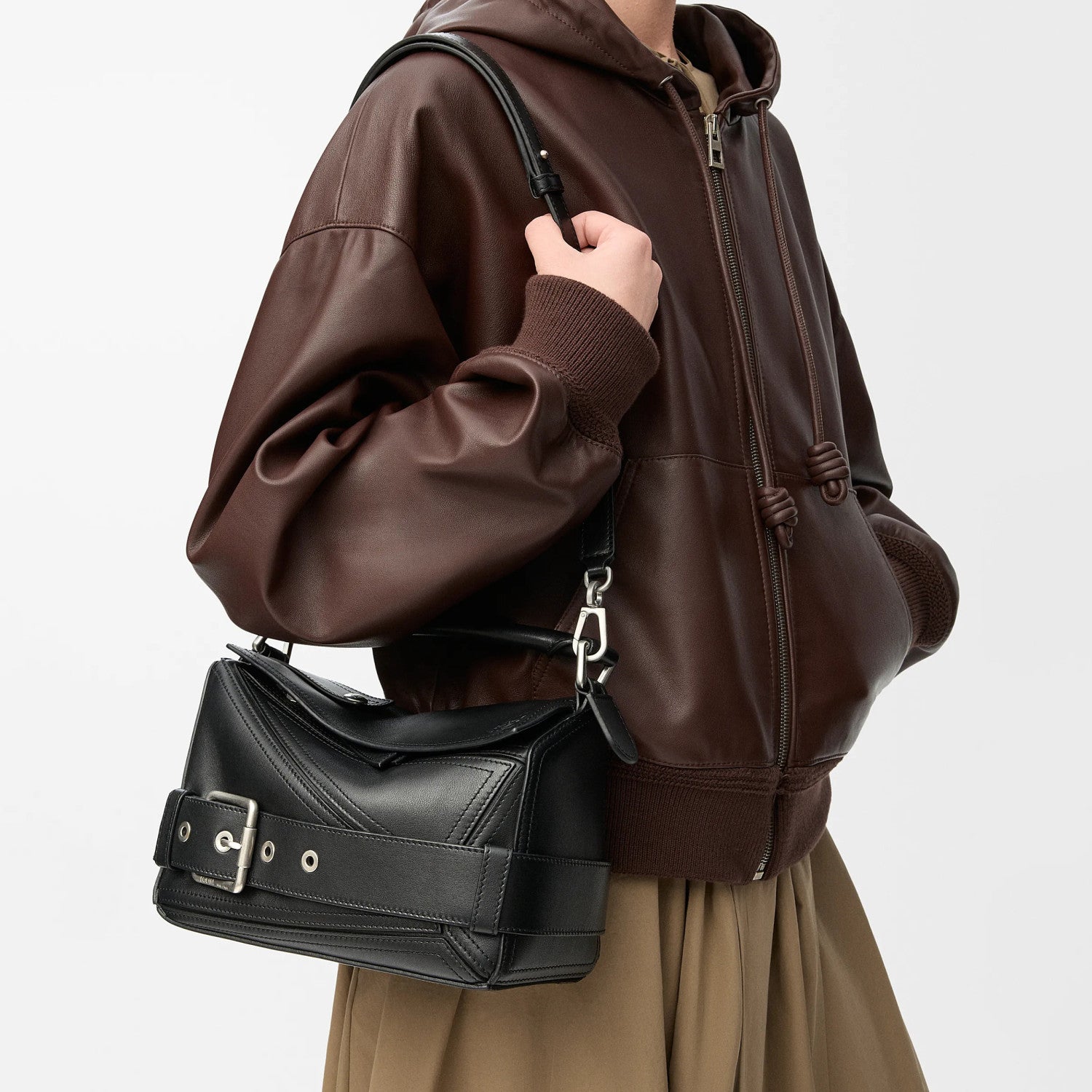 Loewe Puzzle Biker Women's Fashion Classic Solid Color 3D Patchwork Geometric Line Biker Bag Shoulder Bag Crossbody Bag Tote Bag Bags #78823