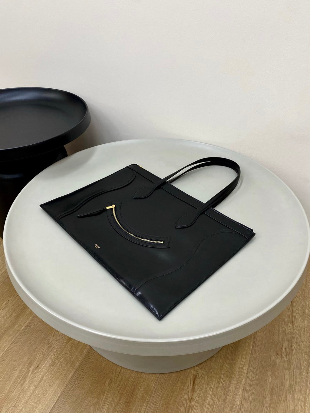 Celine Flat Cabas Smile Leather Bags Handbag Commuter Laptop Bag # 195374