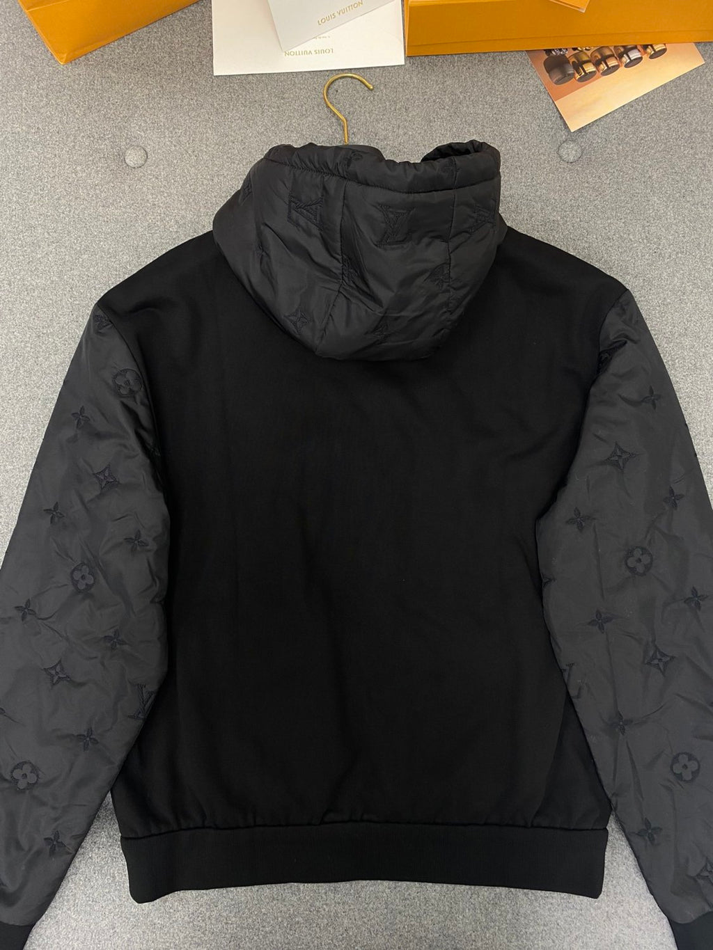 Louis Vuitton Men's Spring/Fall Fashion Casual Solid Color Hooded Zipper Long Sleeve Jacket #78761