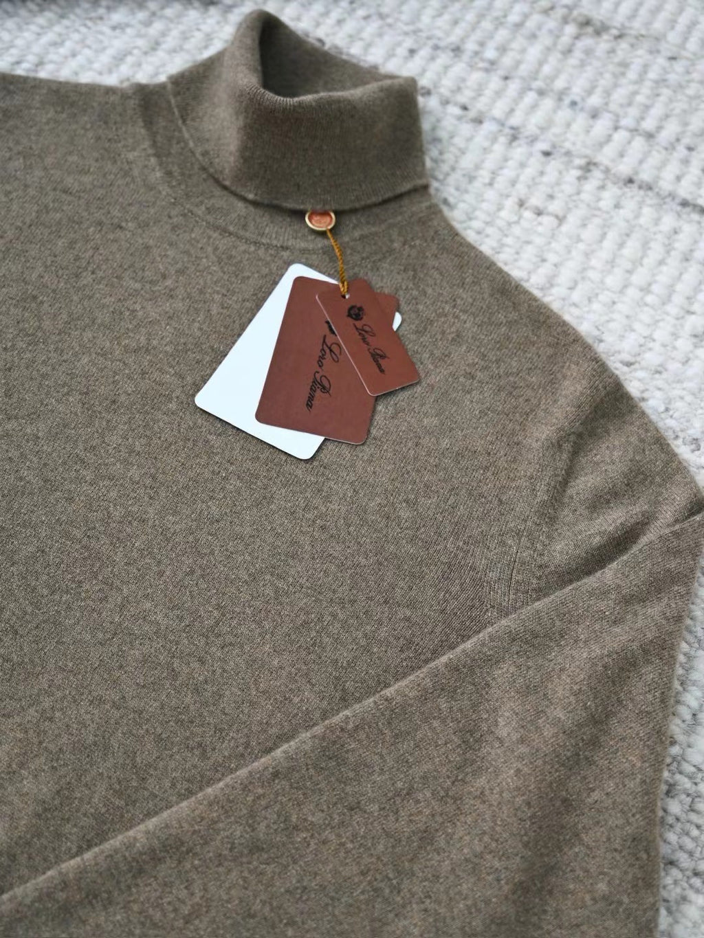 Loro Piana Men's Dolcevita Classic High-Neck Sweater Spring/Fall/Winter Solid-Color Long-Sleeve Cashmere Knit Ngvp #2721