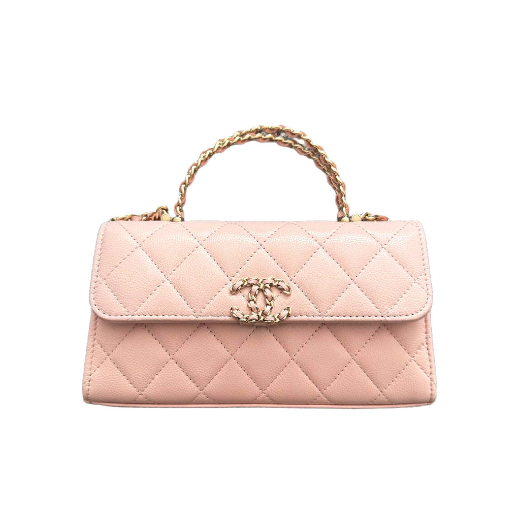 Chanel Women's Gold Metal Chain Grain Embossed Pure Colour Glossy Calfskin Shoulder Crossbody Handbag Bag Bags #76647