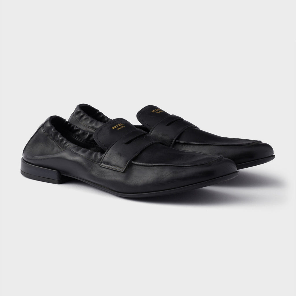 Prada Women's Spring/fall Fashion Casual Leather Round Toe Slip On Loafers Casual Shoes #78369