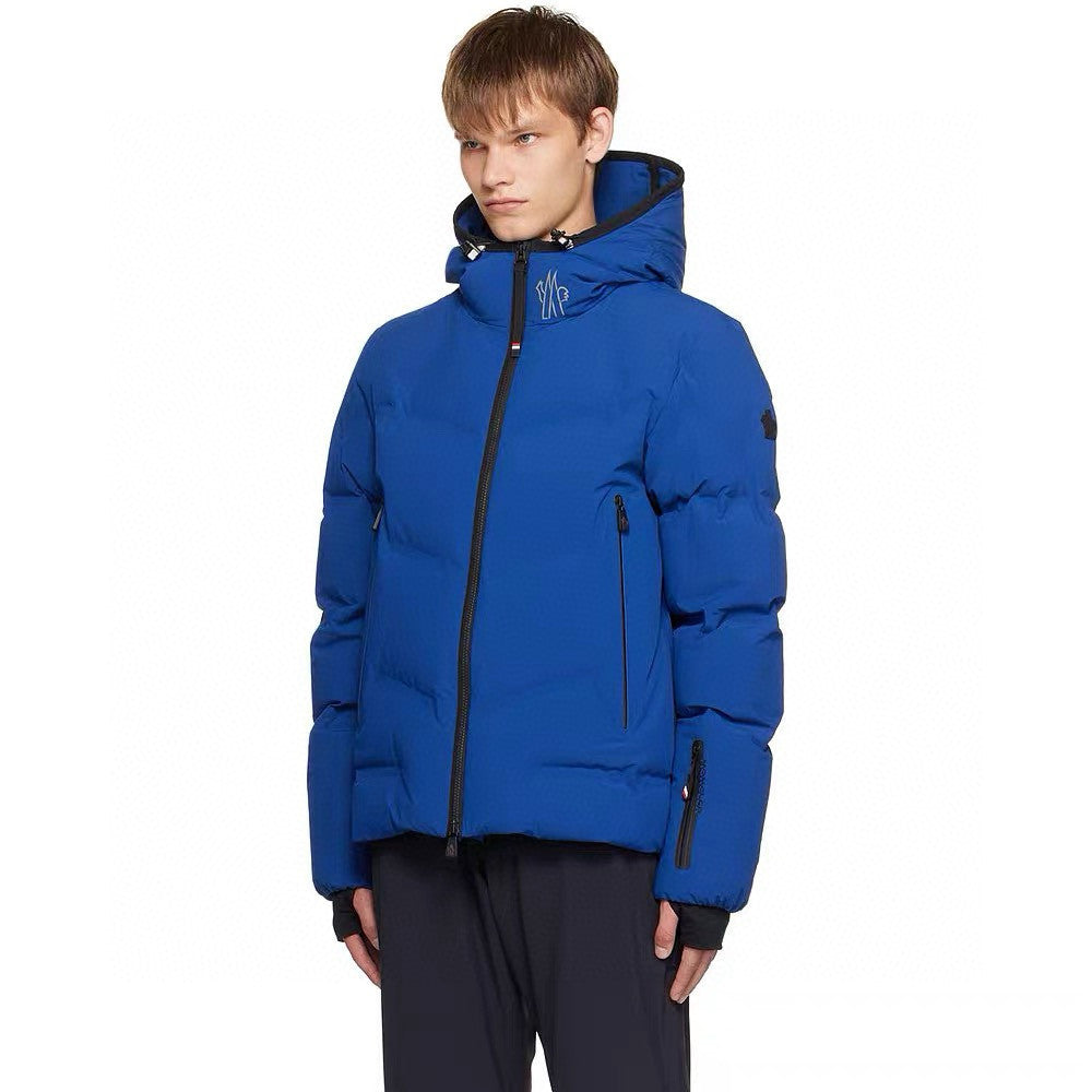 Moncler Men's Winter Solid Color Logo Printed Hooded Zipper Long Sleeve Arcesaz Short Puffer Down Jacket #98135