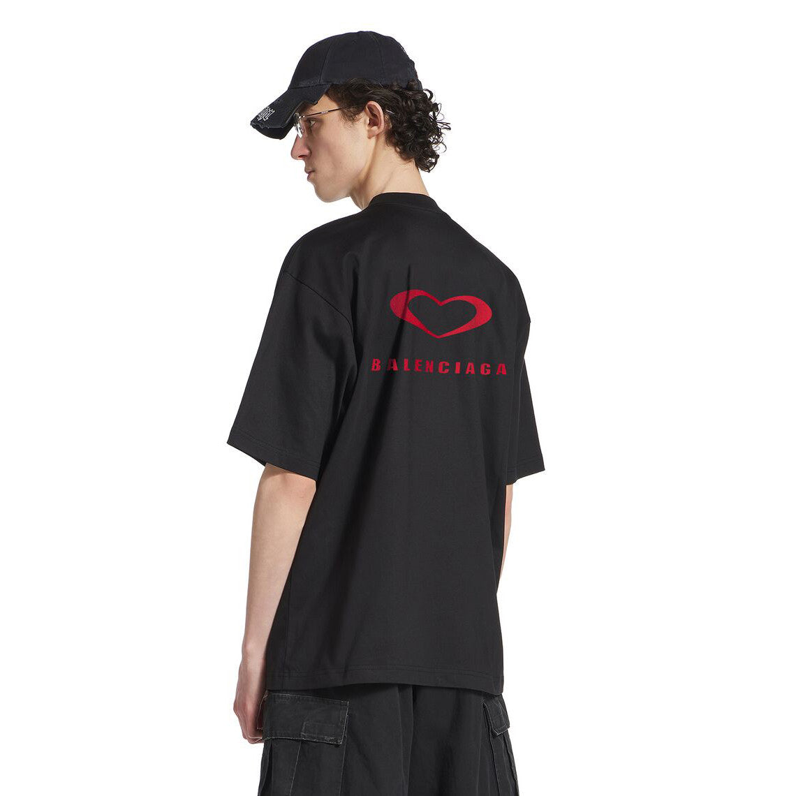 Balenciaga Men's And Women's Summer Fashion Casual Crew Neck Pullover Vintage Plain Weave Knit Short Sleeve T-Shirt with Elastic Waistband Logo Embroidered Shorts Suit Set #78535