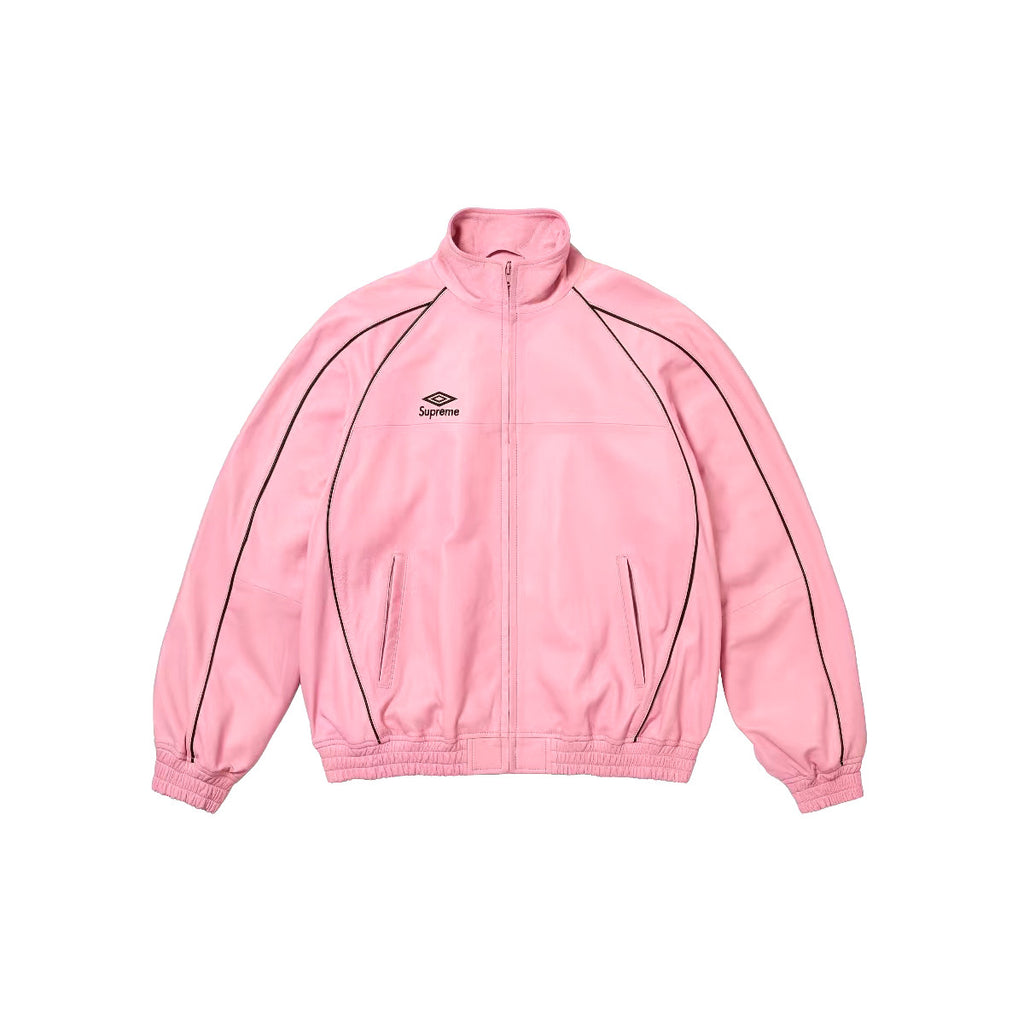 Supreme Men's And Women's  Spring/fall Fashion Casual Solid Color High Neck Zipper Front Embroidered Logo Leather Jacket #79518