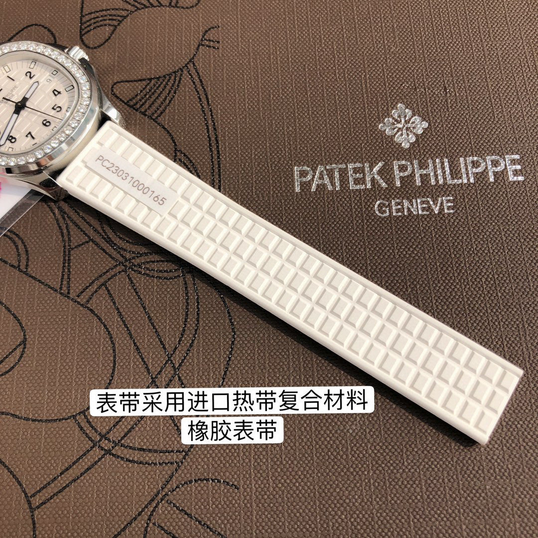 Patek Philippe Mechanical Watches With Diamonds On Silicone Straps Watch #96352