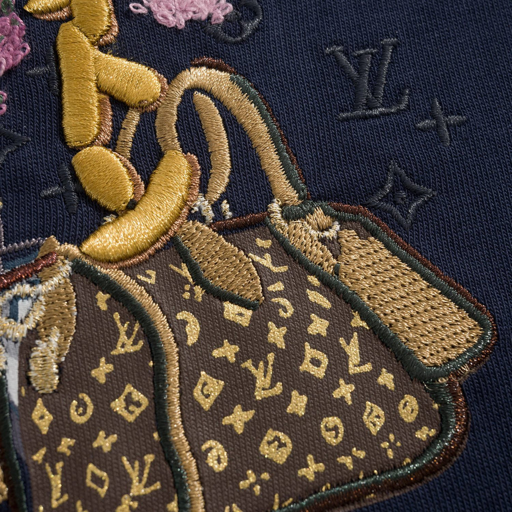 Louis Vuitton Men's Summer Solid Color Fashion Casual Letter Embroidery Short Sleeve Cotton T-Shirt #78192