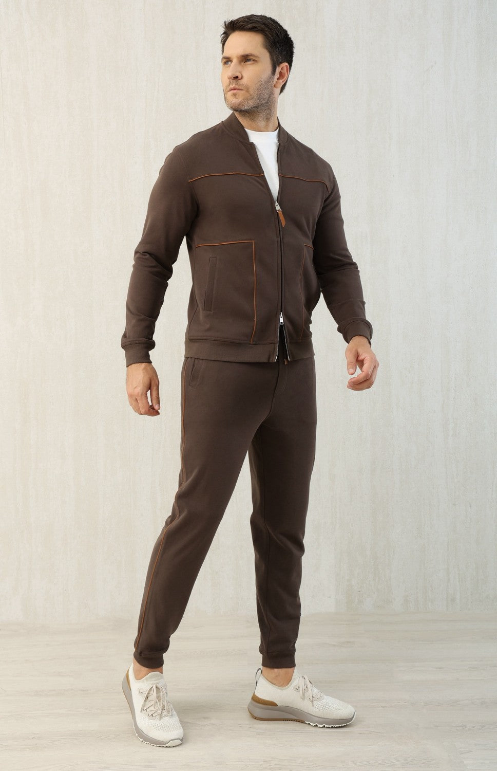 Brunello Cucinelli Men's Spring and Autumn Hooded Long Sleeve Cotton Casual Sports Sweatshirt Zipper Long Sleeve Jacket Ngvp #1766