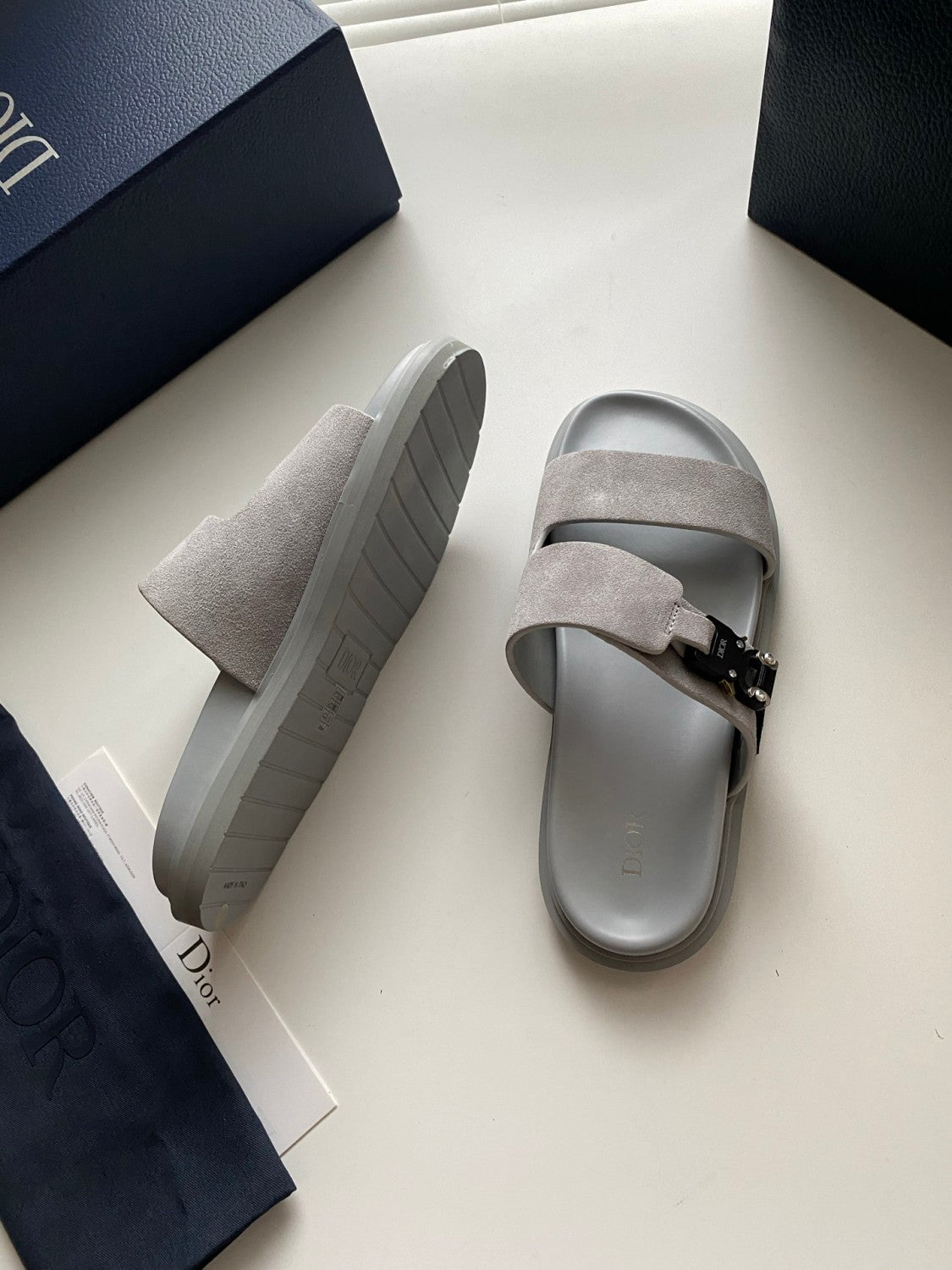 Dior Aqua Men's Summer Solid Color Suede Buckle Sandals Shoes #77184