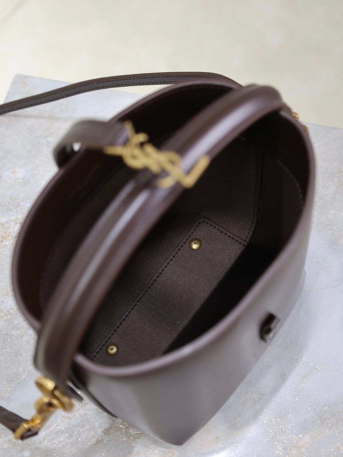 Saint Laurent Women's LE 37 Logo Hook Buckle mini Small Glossy Solid Color Bucket Bag Suede Leather Handbags Casual Bags 7490362R20W9207 #81334