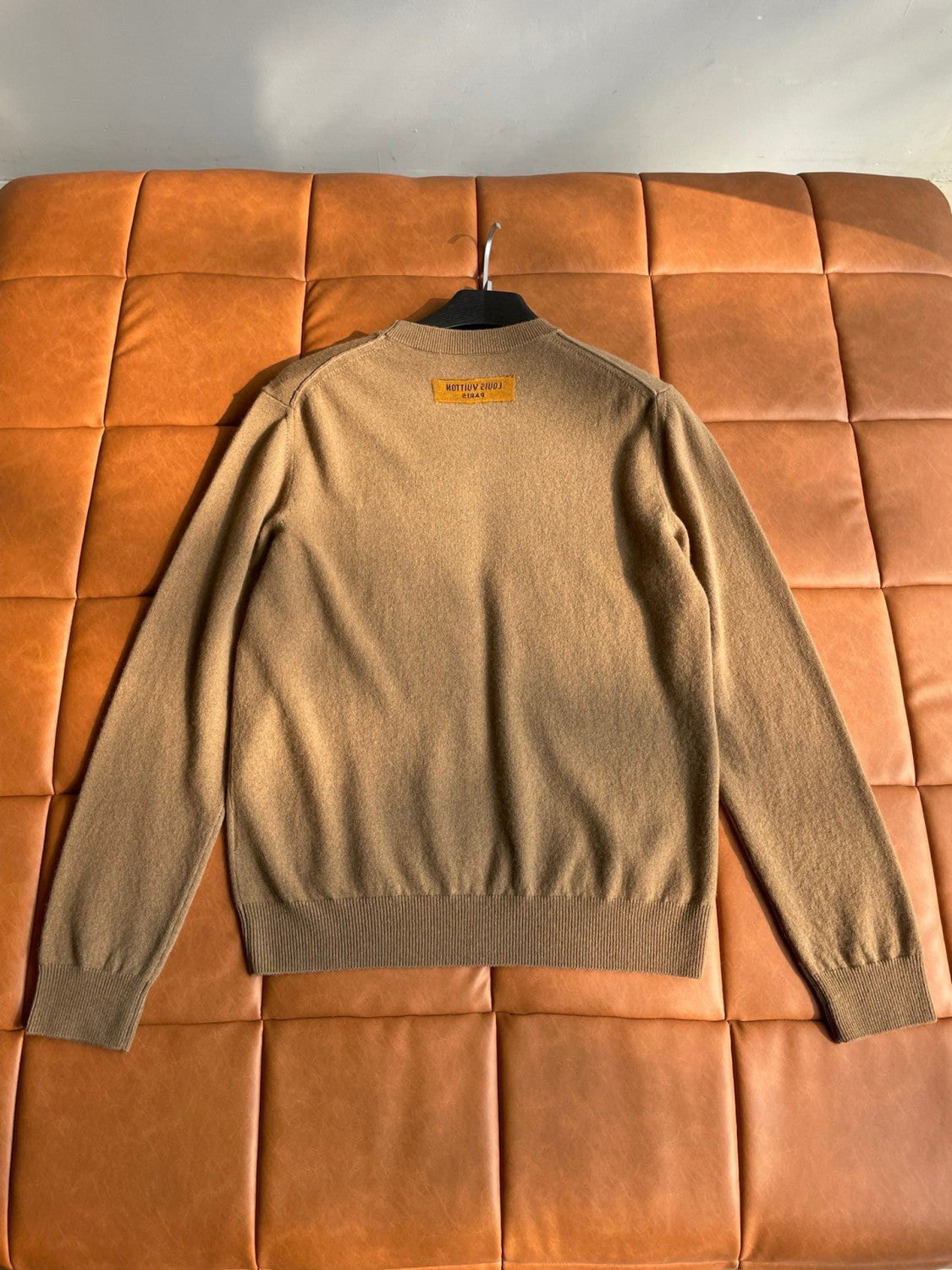 Louis Vuitton Men's Spring and Autumn Embossed Logo Solid Color Hooded Sweatshirt Pullover #97941