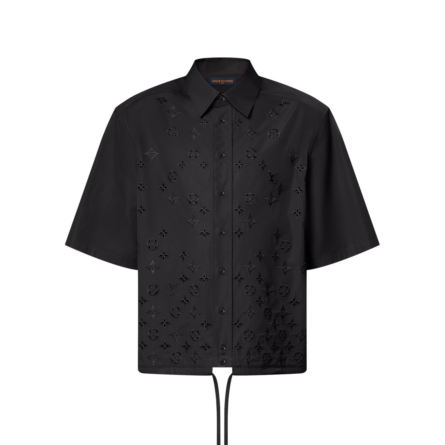 Louis Vuitton Men's and Women's Embroidered Logo Printed Single Breasted Solid Color Short Sleeve Shirt #76469