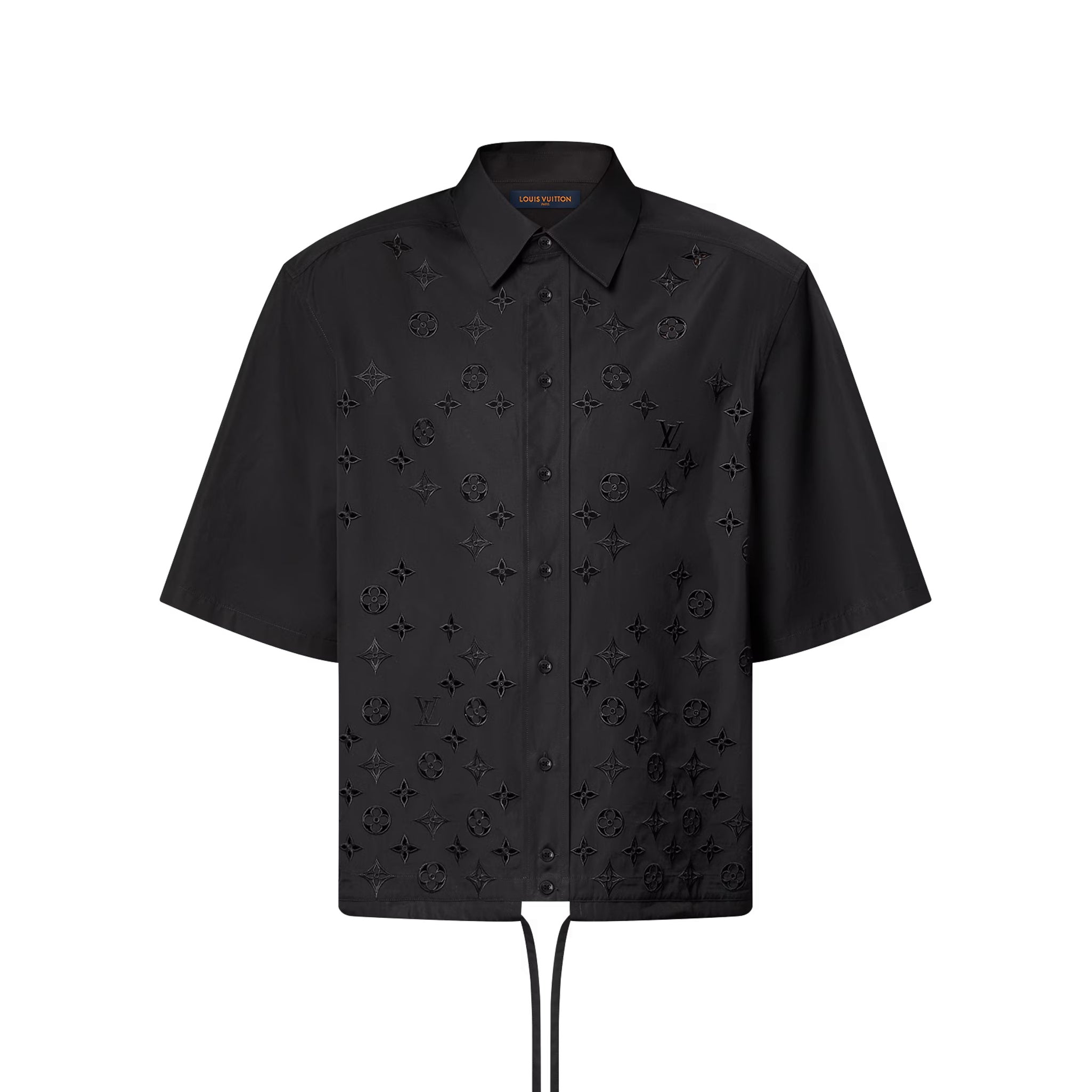 Louis Vuitton Men's and Women's Embroidered Logo Printed Single Breasted Solid Color Short Sleeve Shirt #76469