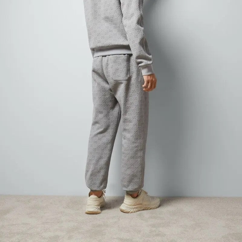 Gucci Men's Spring and Autumn Letter Printed Zipper Long Sleeve Jacket Lace-Up Knit Sweatpants Pants Set Suit #72537