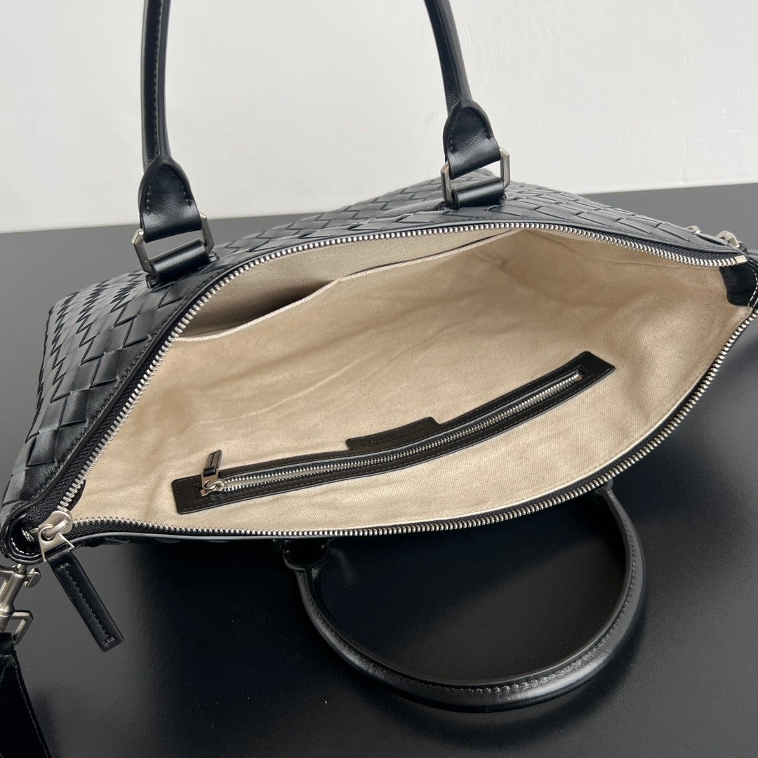 Bottega Veneta Intrecciato Men's Solid Color Adjustable Detachable Shoulder Strap Woven Calfskin Briefcase Handbag Bag Bags #77518