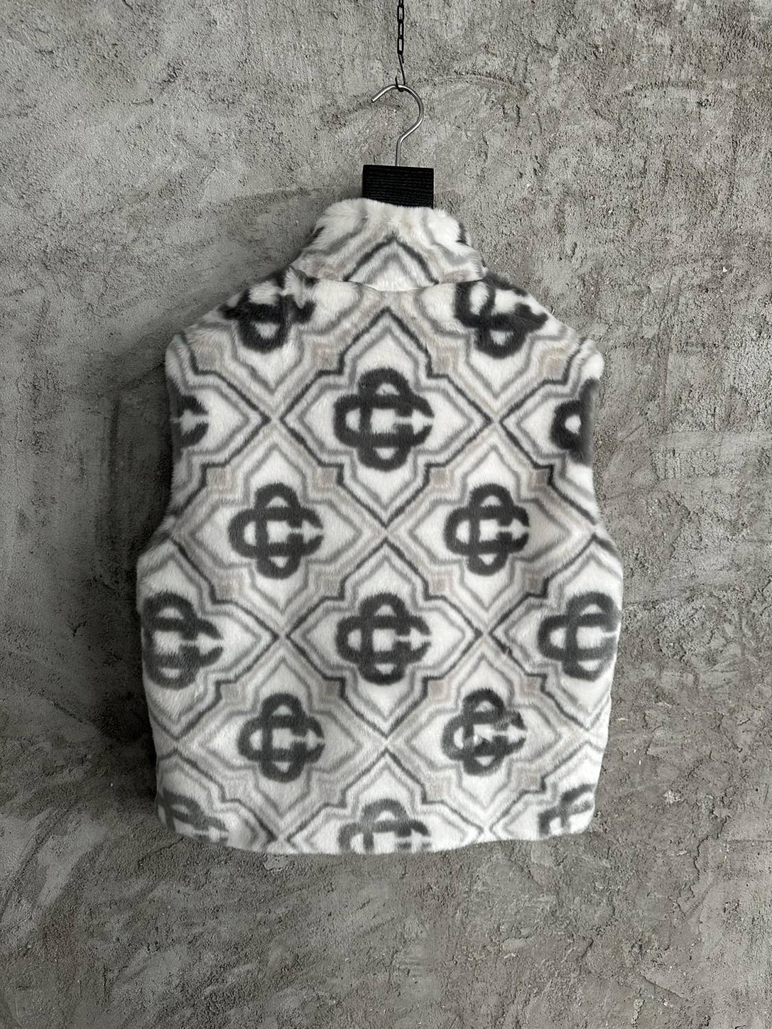 CASABLANCA 25SS Fall/Winter Men's and Women's Comfortable Zip Fastening Loose Color Block Sleeveless Vest #332243