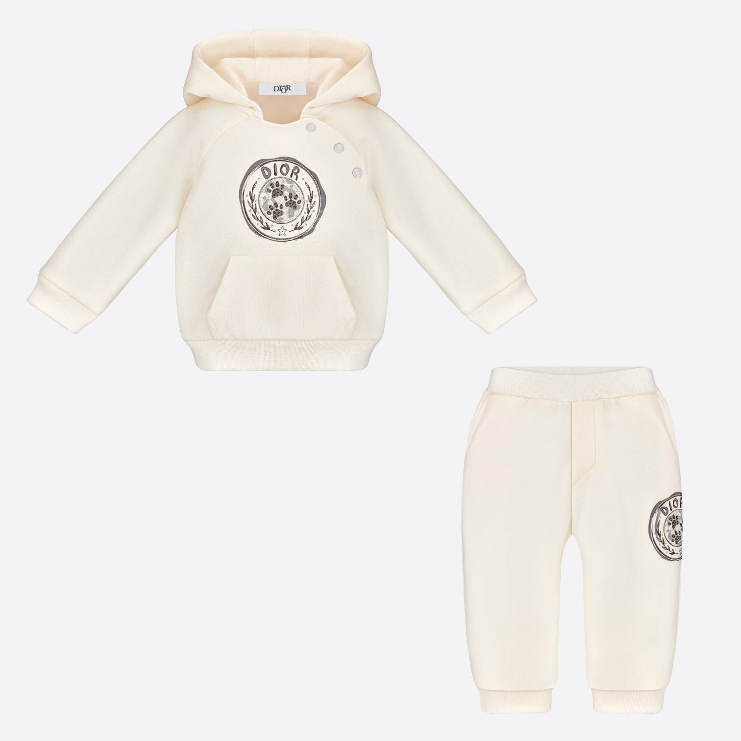 Dior Kid's Spring And Autumn Solid Color Letter Print Long Sleeve Hooded Sweatshirt Fashion Cotton Sweatpants Set #31258