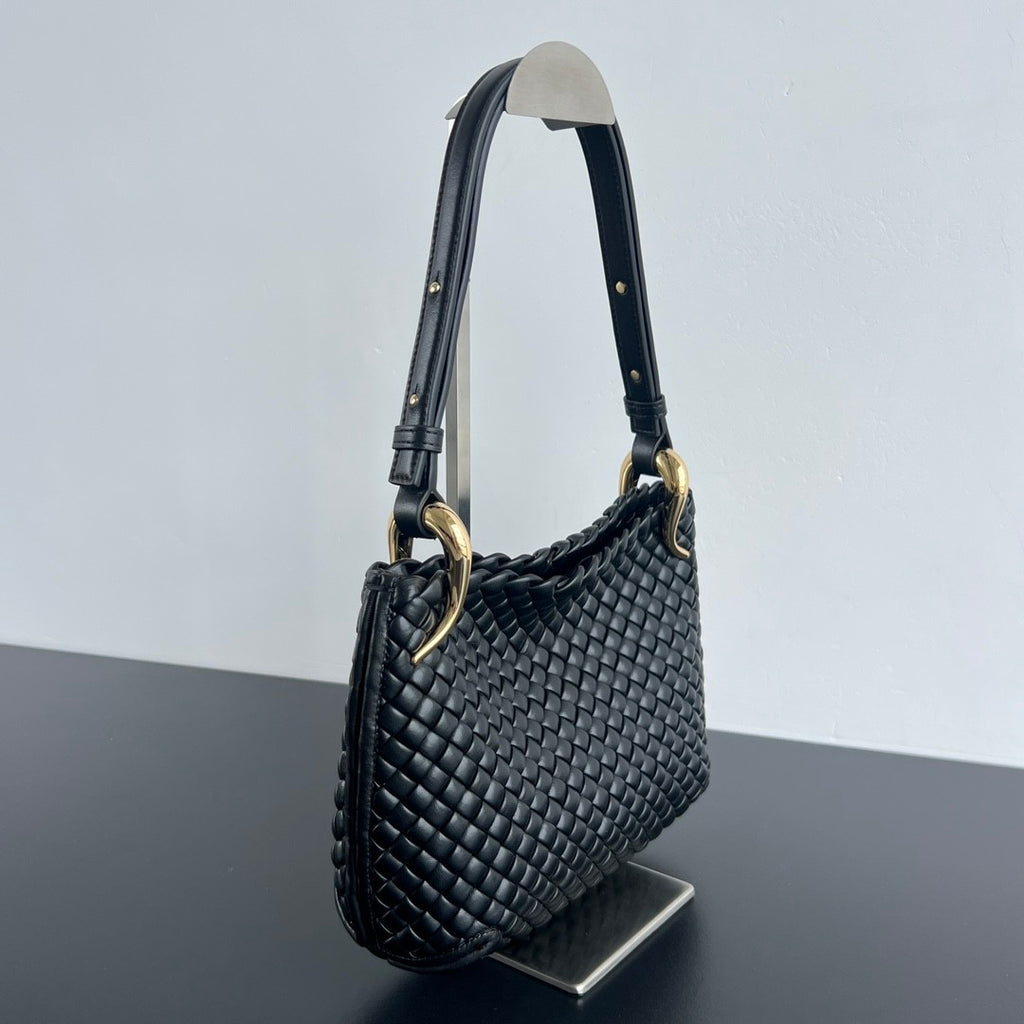Bottega Veneta  clicker Metallic Finish Intreccio Woven Magnetic Clasp Tote Shoulder Bag Women's Luxury Elegant Bags 730968V01D12250 Ngvp #1985