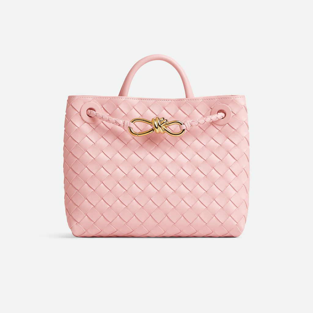 Bottega Veneta Andiamo Women's Fashion Classic Solid-Color Knitted Magnetic Snap Closure Leather Small Shoulder Bag Tote Bag Bags 766014VCPP12273 #79111