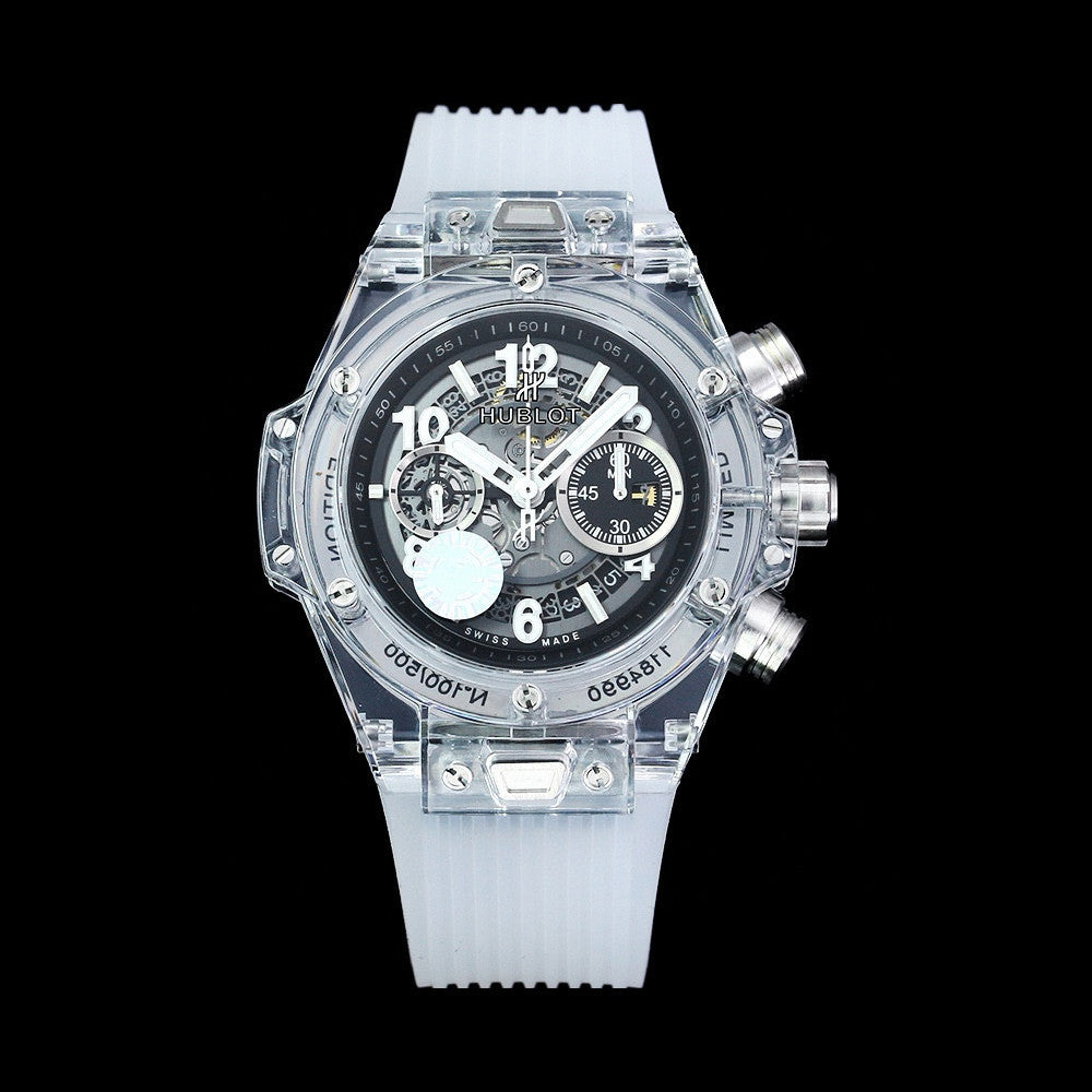 Hublot Men's Transparent Dial Mechanical Watch 45mm #97384