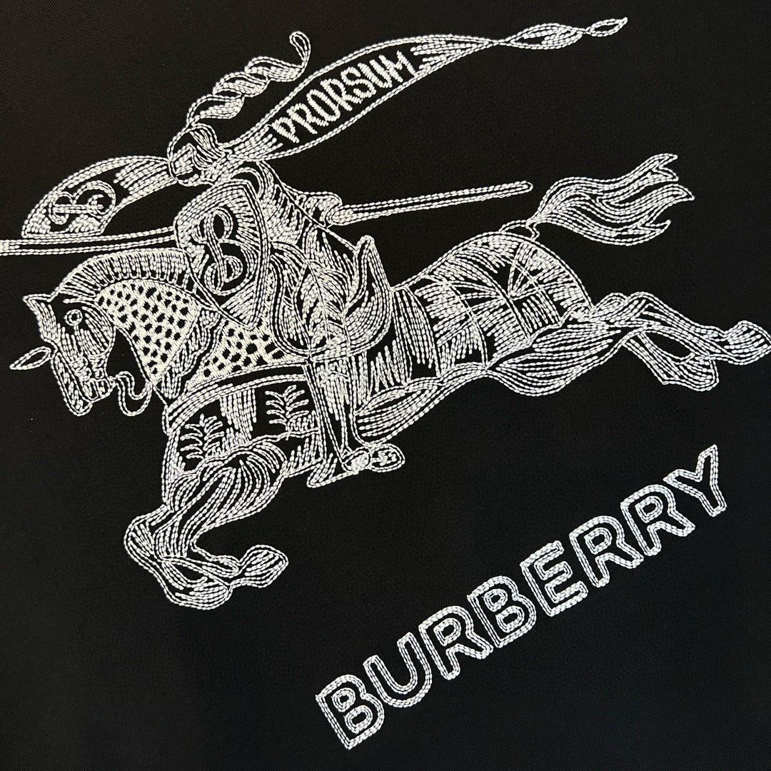 Burberry Men's Summer Embroidered Knight Pattern Printed Solid Color Crew Neck Short Sleeve T-Shirt #77827