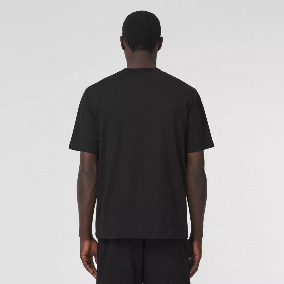 Burberry Men's Spring/Summer Solid Color Logo Cotton Loose Straight Short Sleeve T-Shirt #76327