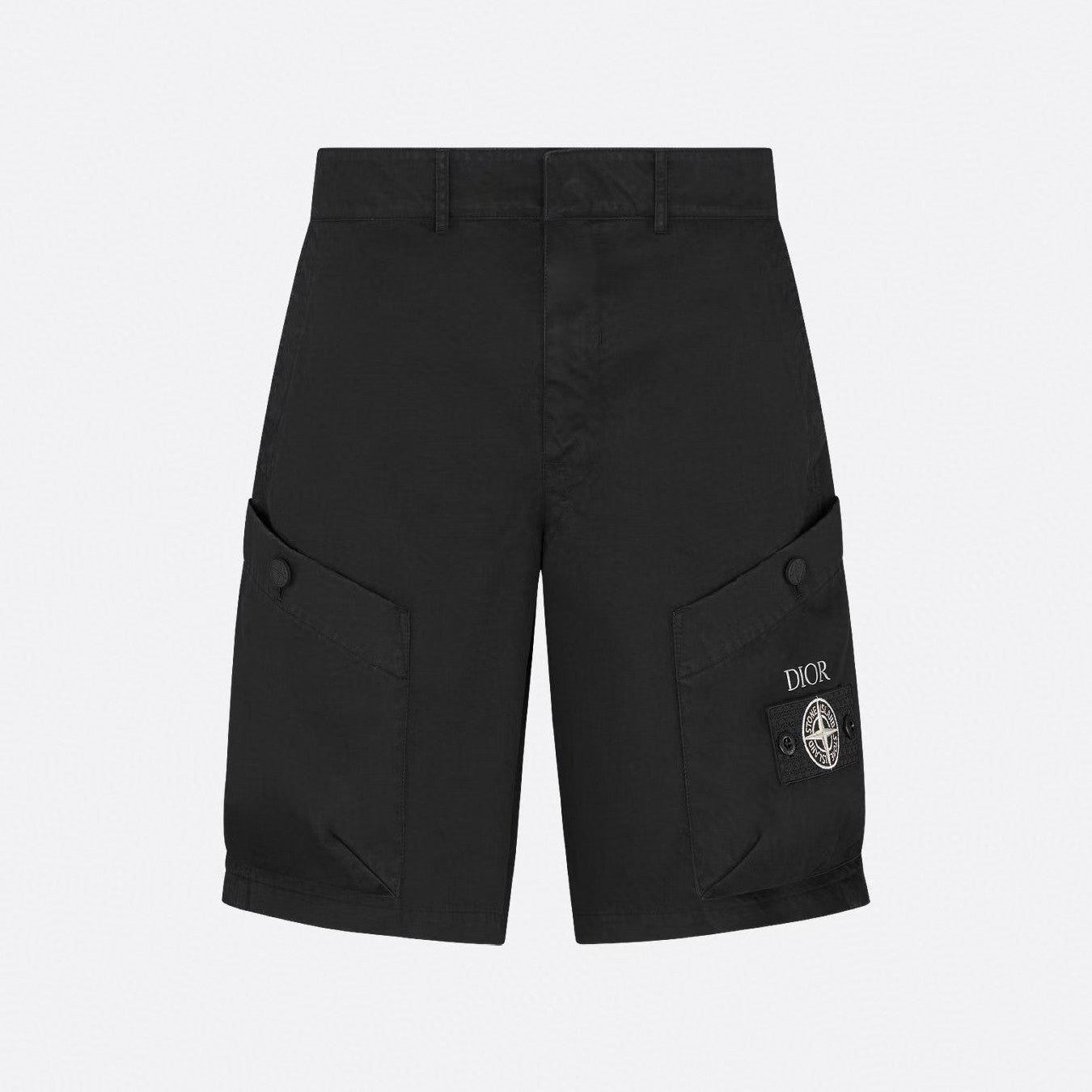 Dior Dior And Stone Island Men's Summer Solid Color Letter Logo Casual Fit Bermuda Shorts #75358