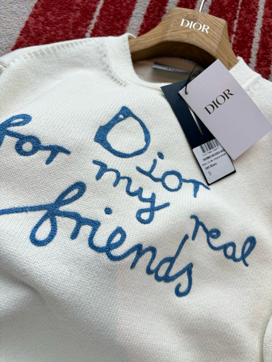 Dior Men's And Women's Spring And Autumn Solid Color Letter Print Round Neck Knit Long Sleeve Sweater #76494