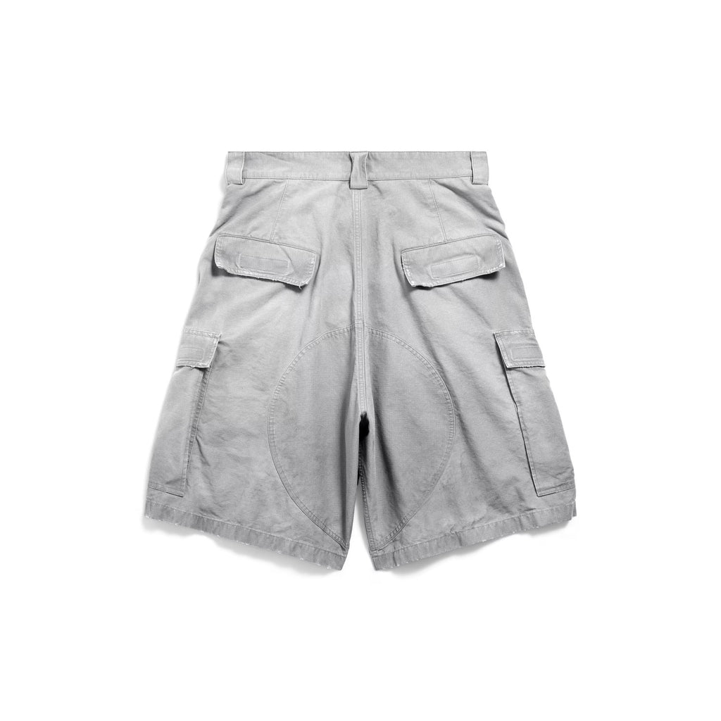 Balenciaga Men's Summer Do-Over Multi-Pocket High Street Solid Color Loose Cotton Work Shorts #77274