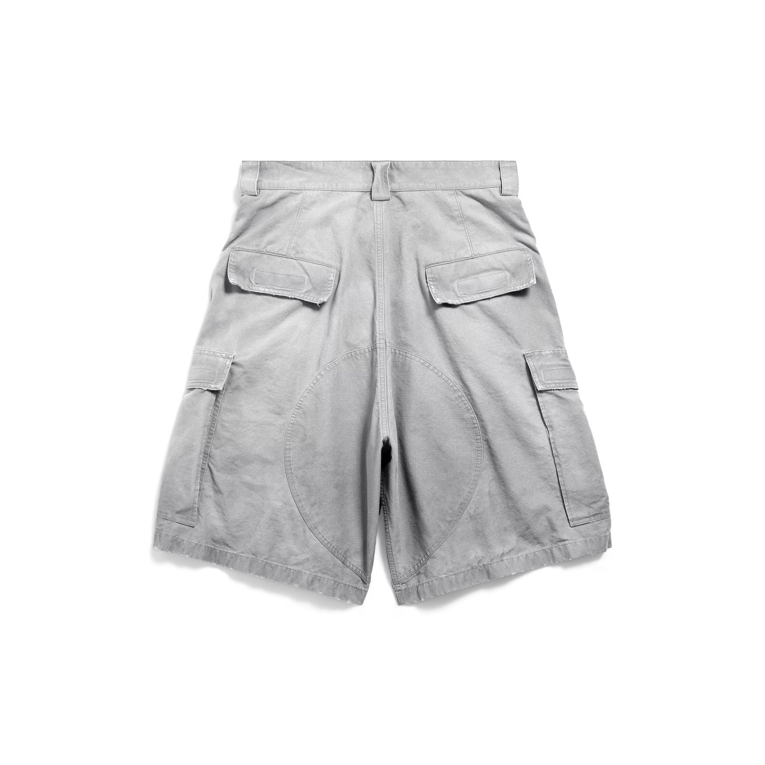 Balenciaga Men's Summer Do-Over Multi-Pocket High Street Solid Color Loose Cotton Work Shorts #77274