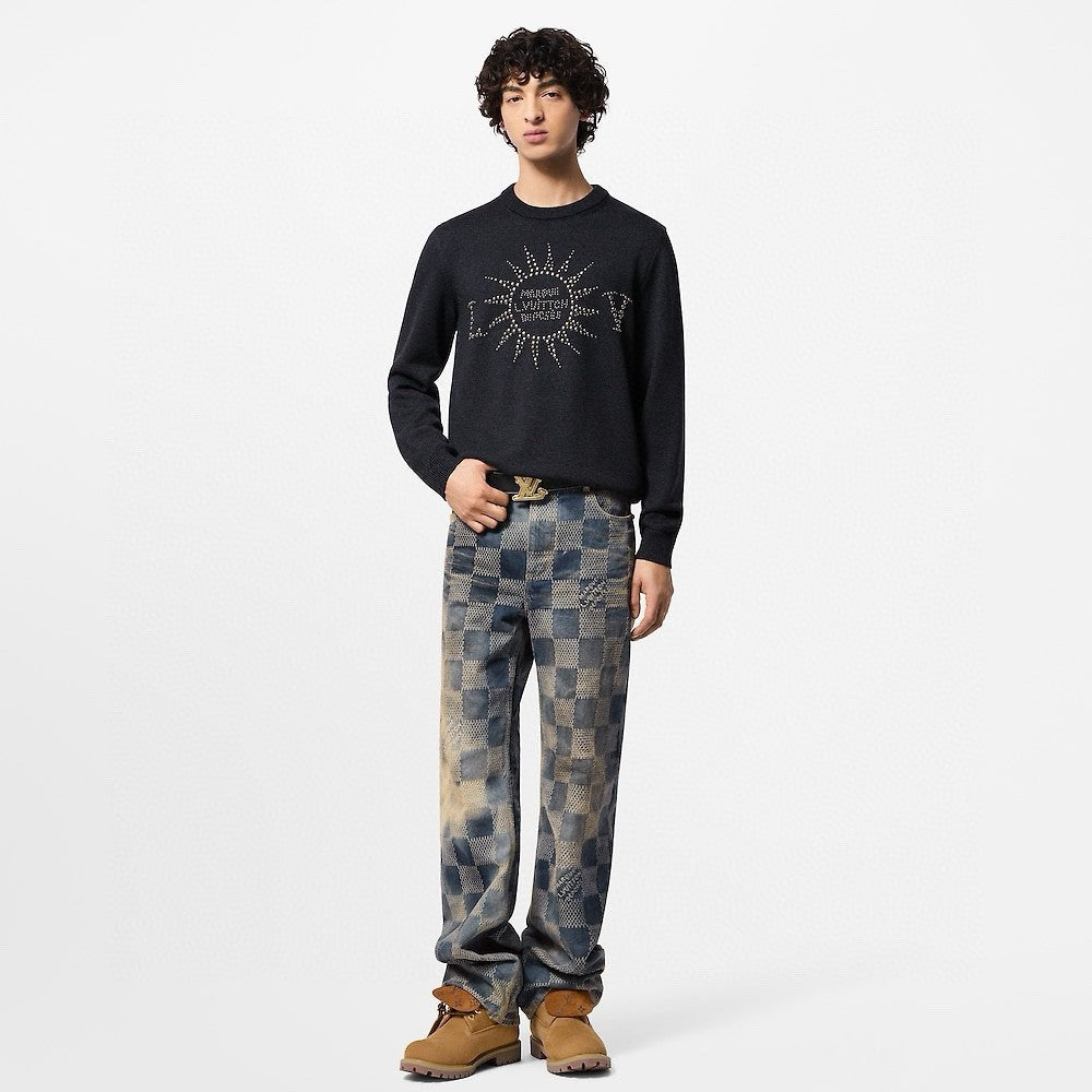 Louis Vuitton Embellished Long Sleeved Merino Wool Crewneck #289751